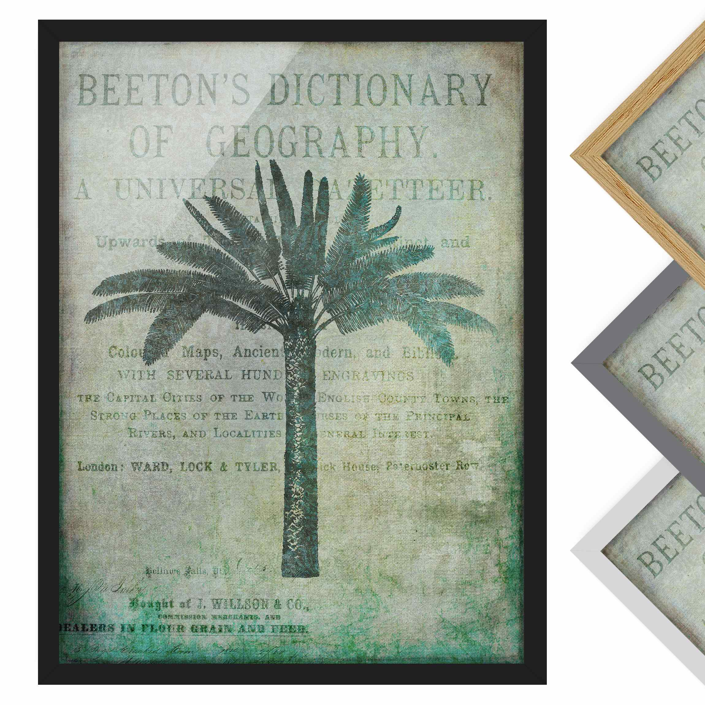 Bild mit Rahmen - Hochformat Vintage Collage - Antike Palme