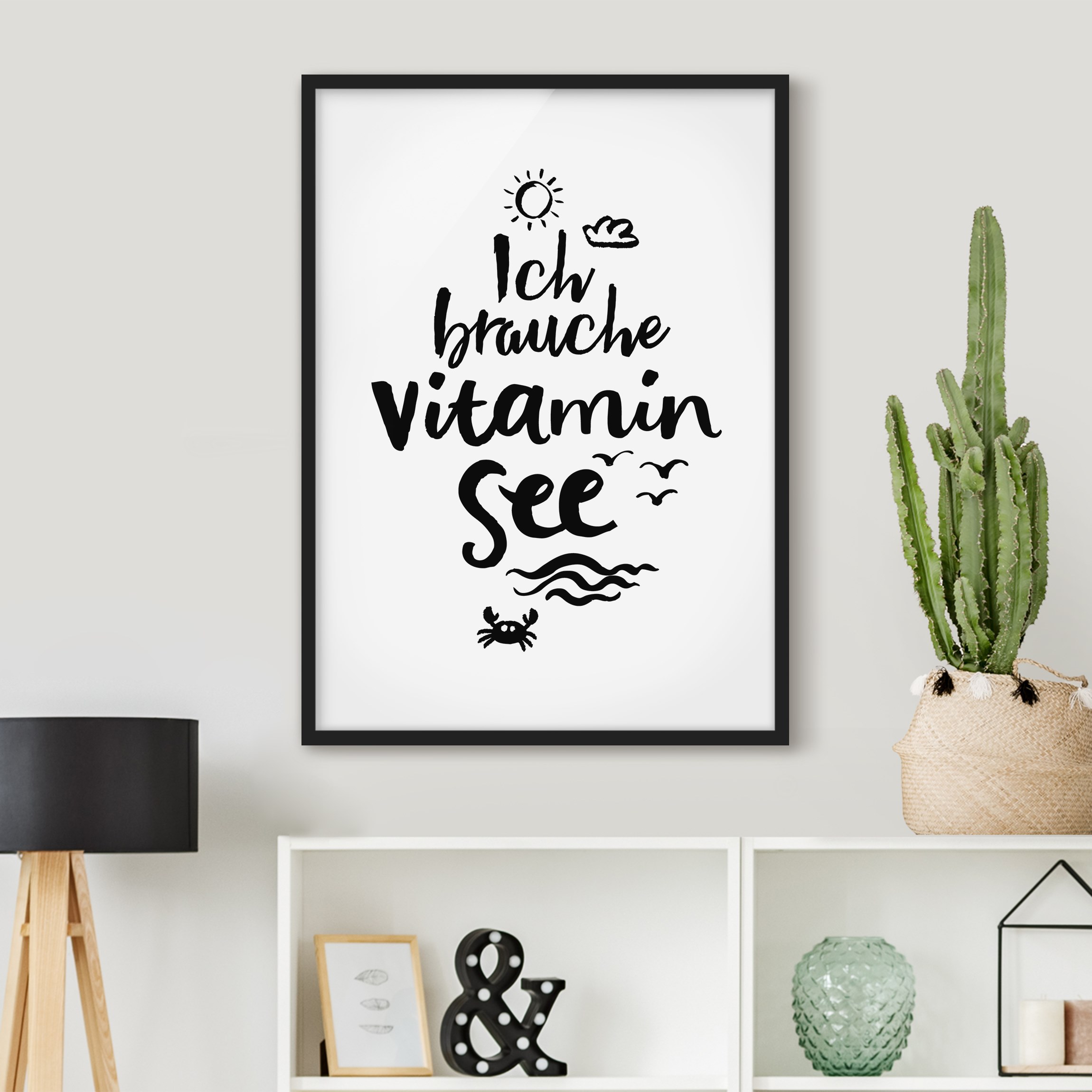 Bild mit Rahmen - Hochformat Ich brauche Vitamin See