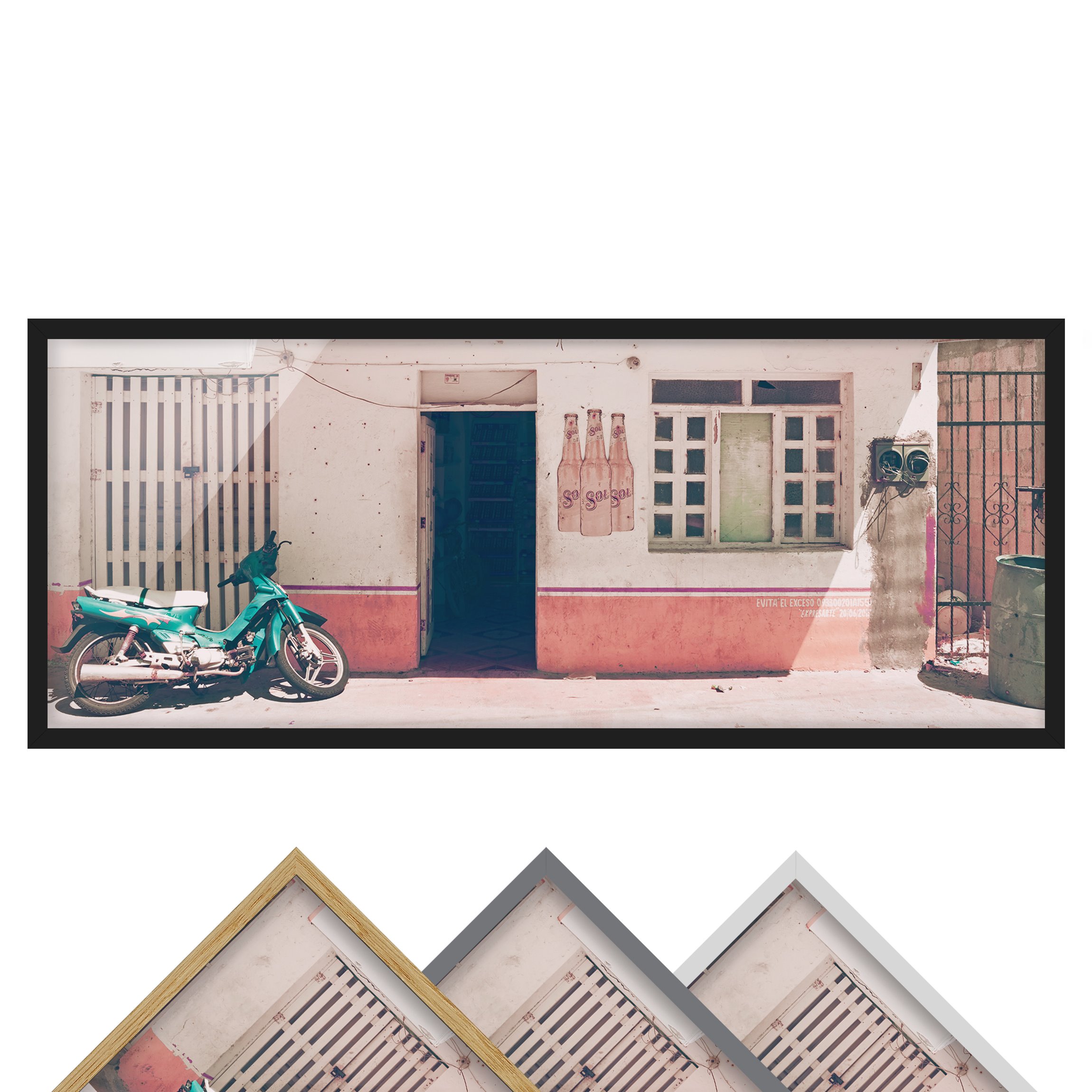 Bild mit Rahmen - Panorama Mini Supermarkt Vintage