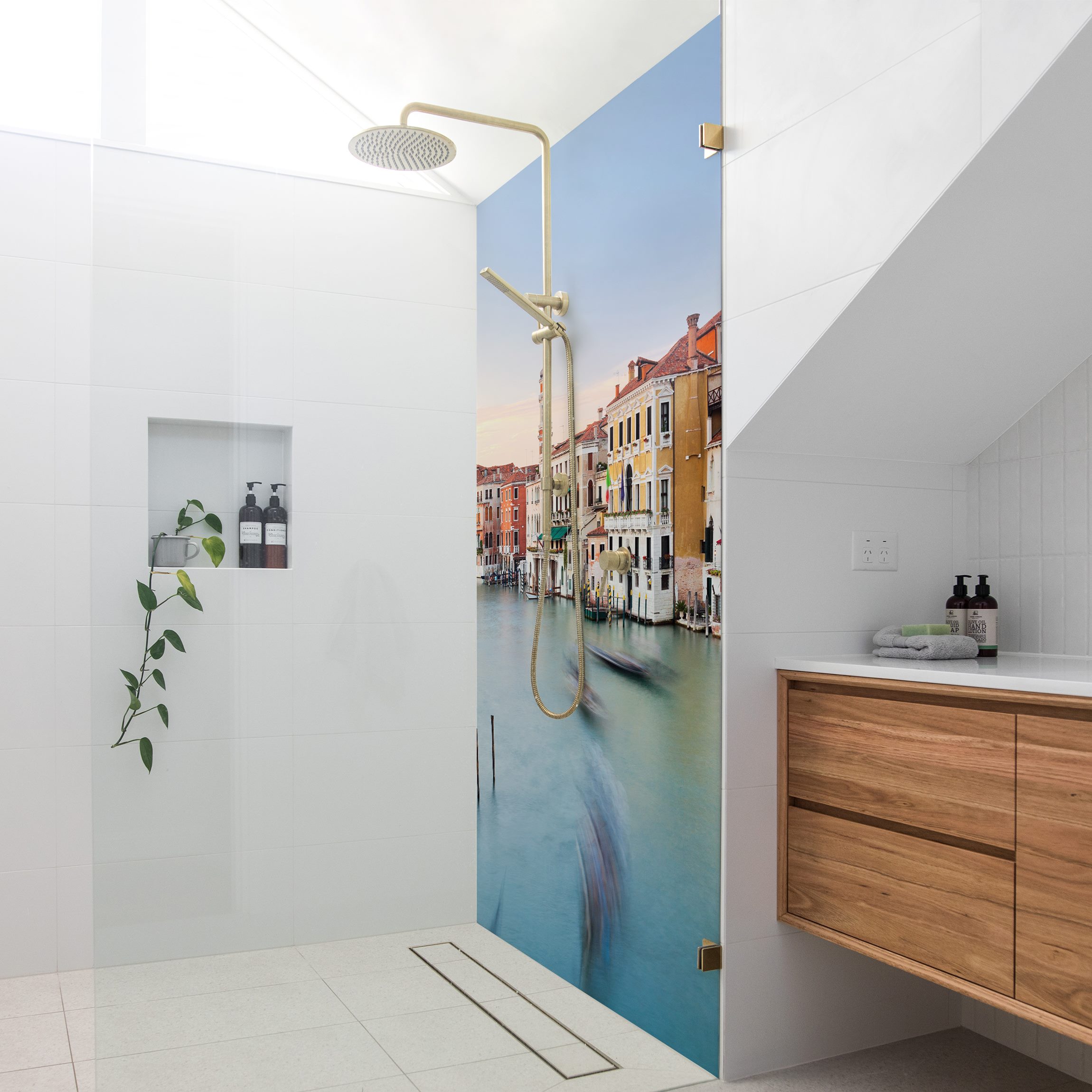 Duschrückwand Canale Grande Blick von der Rialtobrücke Venedig