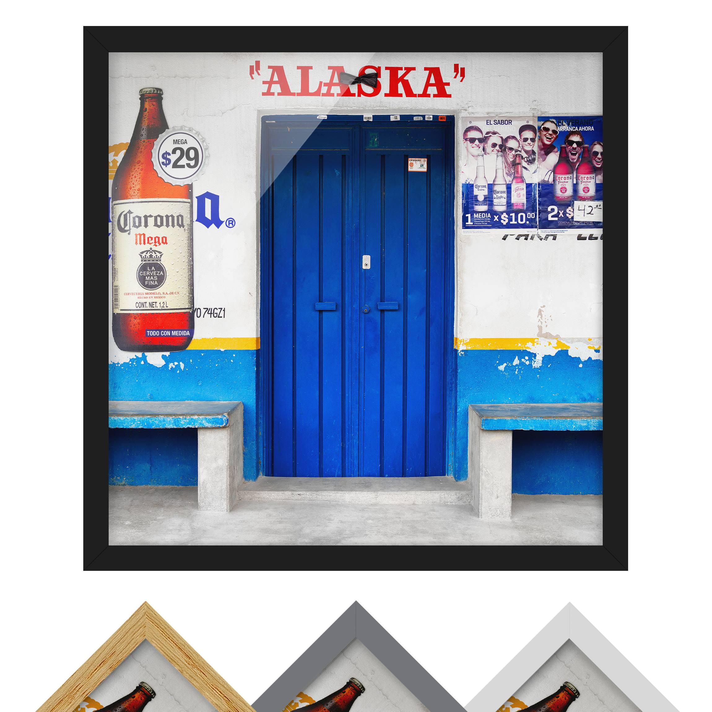 Bild mit Rahmen - Quadrat ALASKA Blue Bar