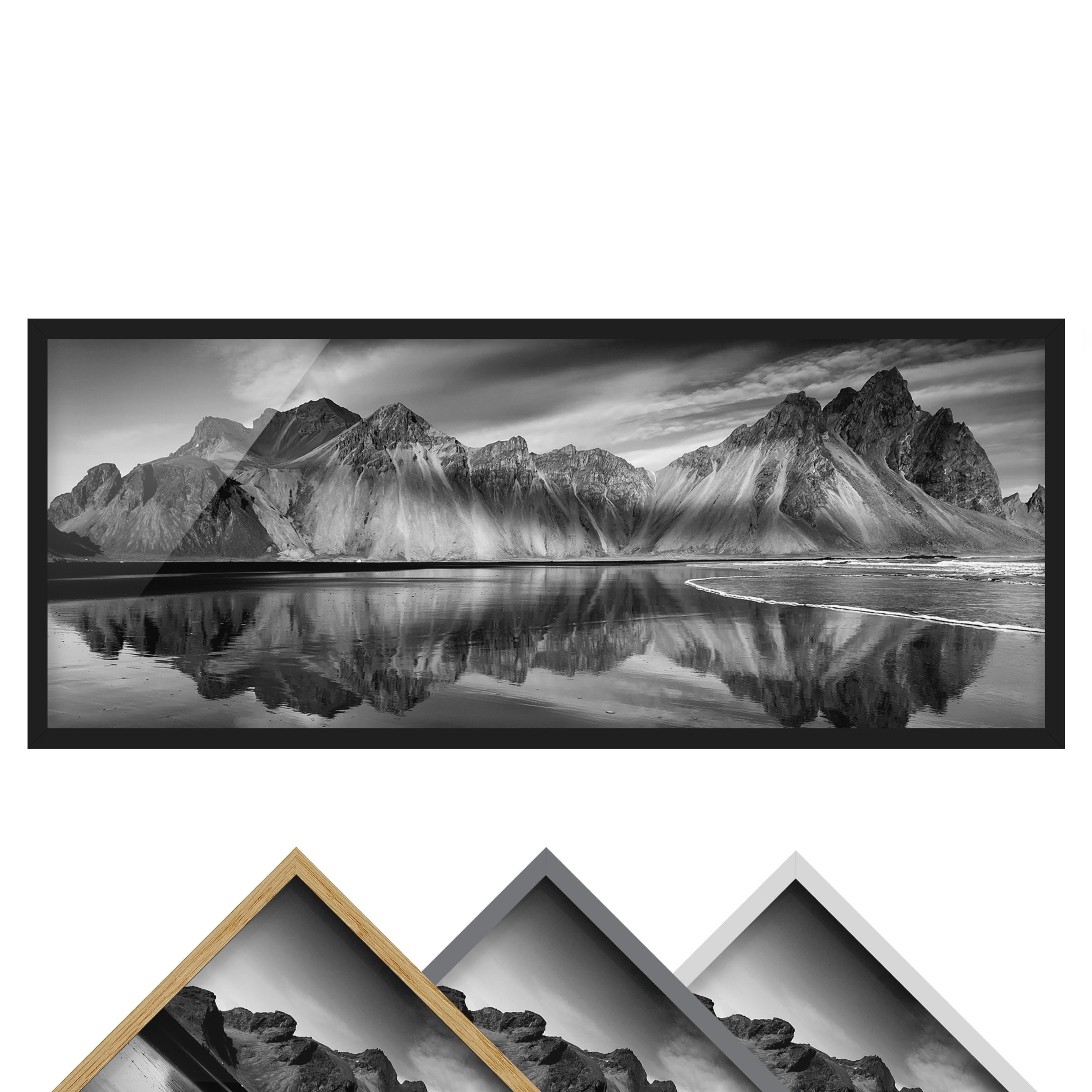 Bild mit Rahmen - Panorama Vesturhorn in Island