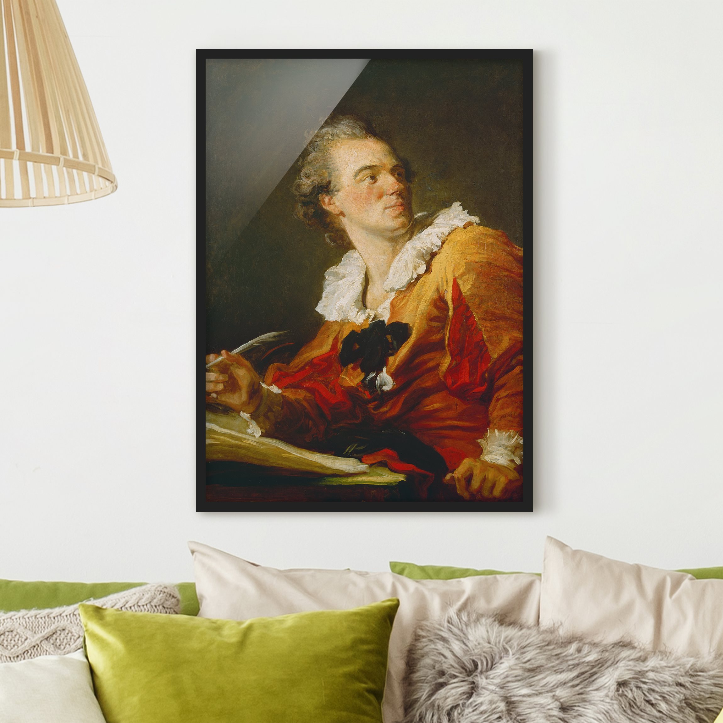 Kunstdruck mit Rahmen Jean Honoré Fragonard - Die Inspiration