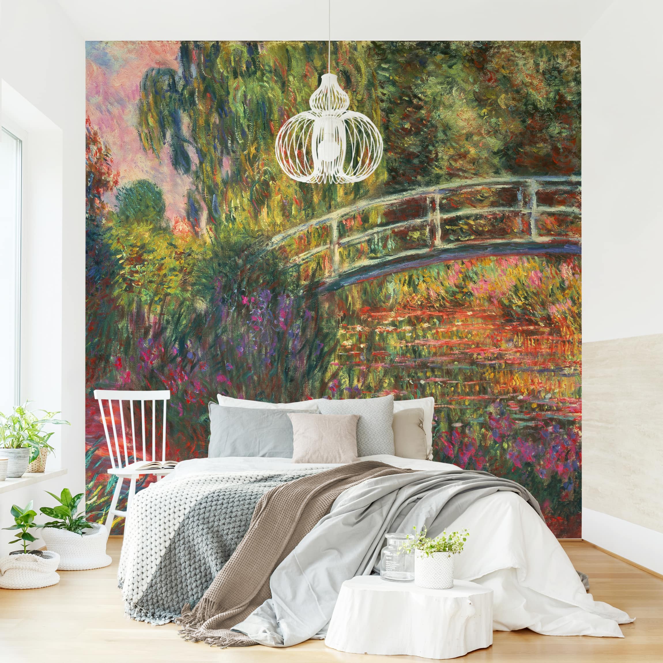 Fototapete Claude Monet - Japanische Brücke im Garten von Giverny