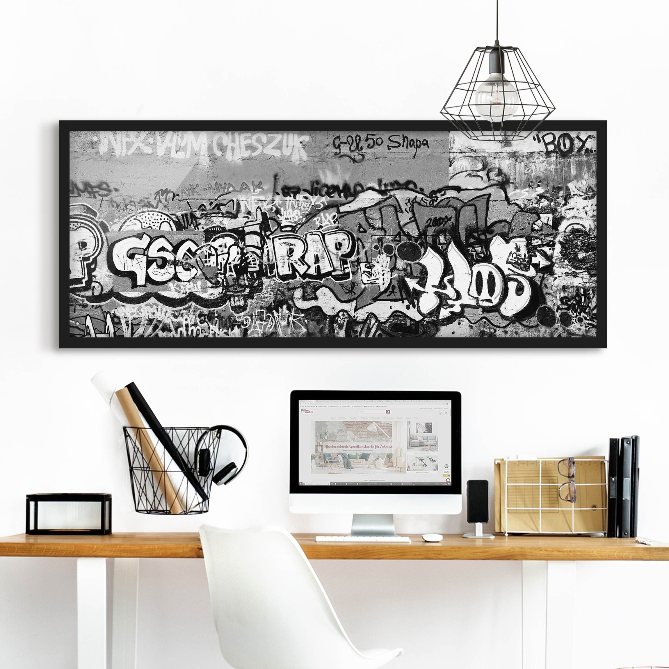 Bild mit Rahmen - Panorama Graffiti Art