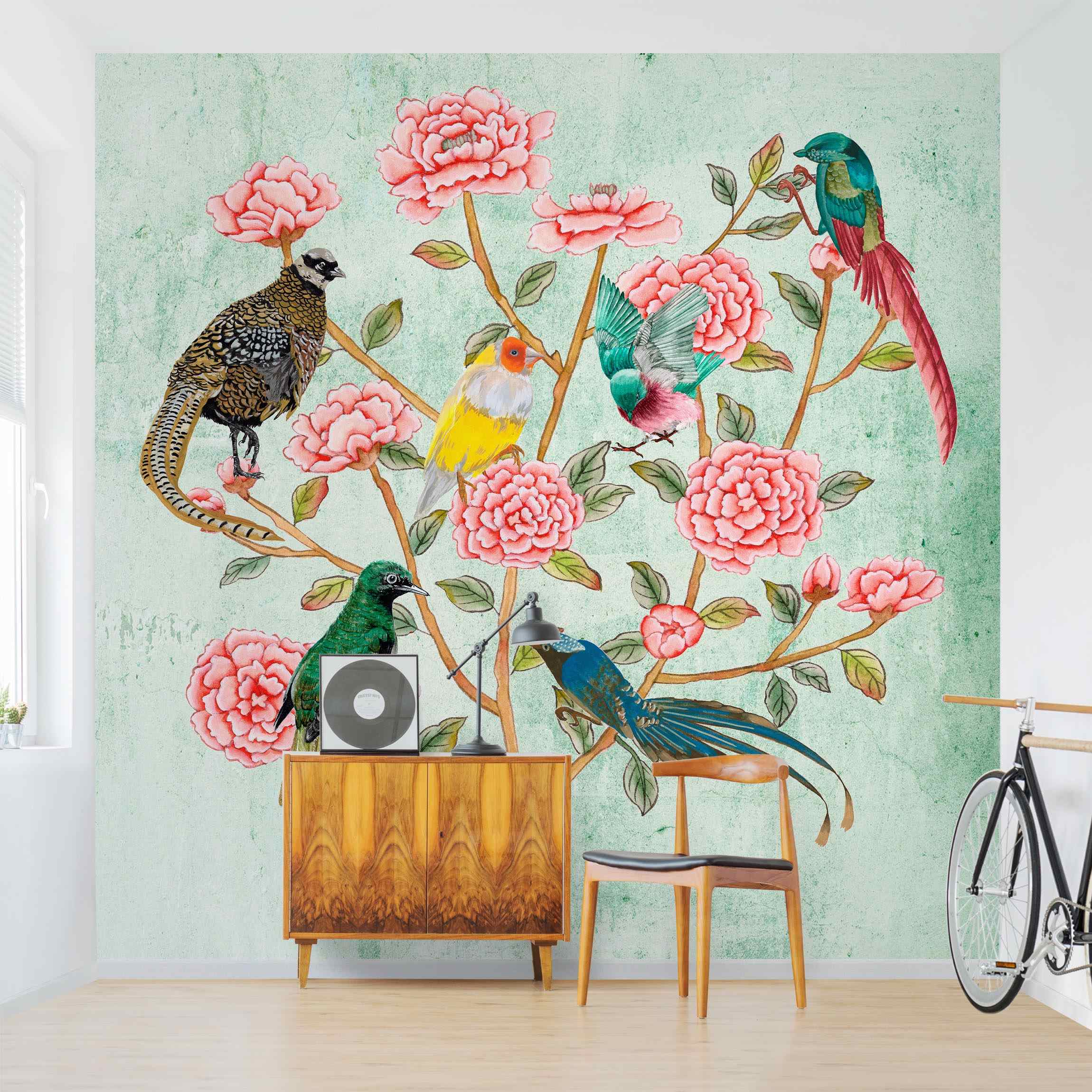 Fototapete Chinoiserie Collage in Mint II