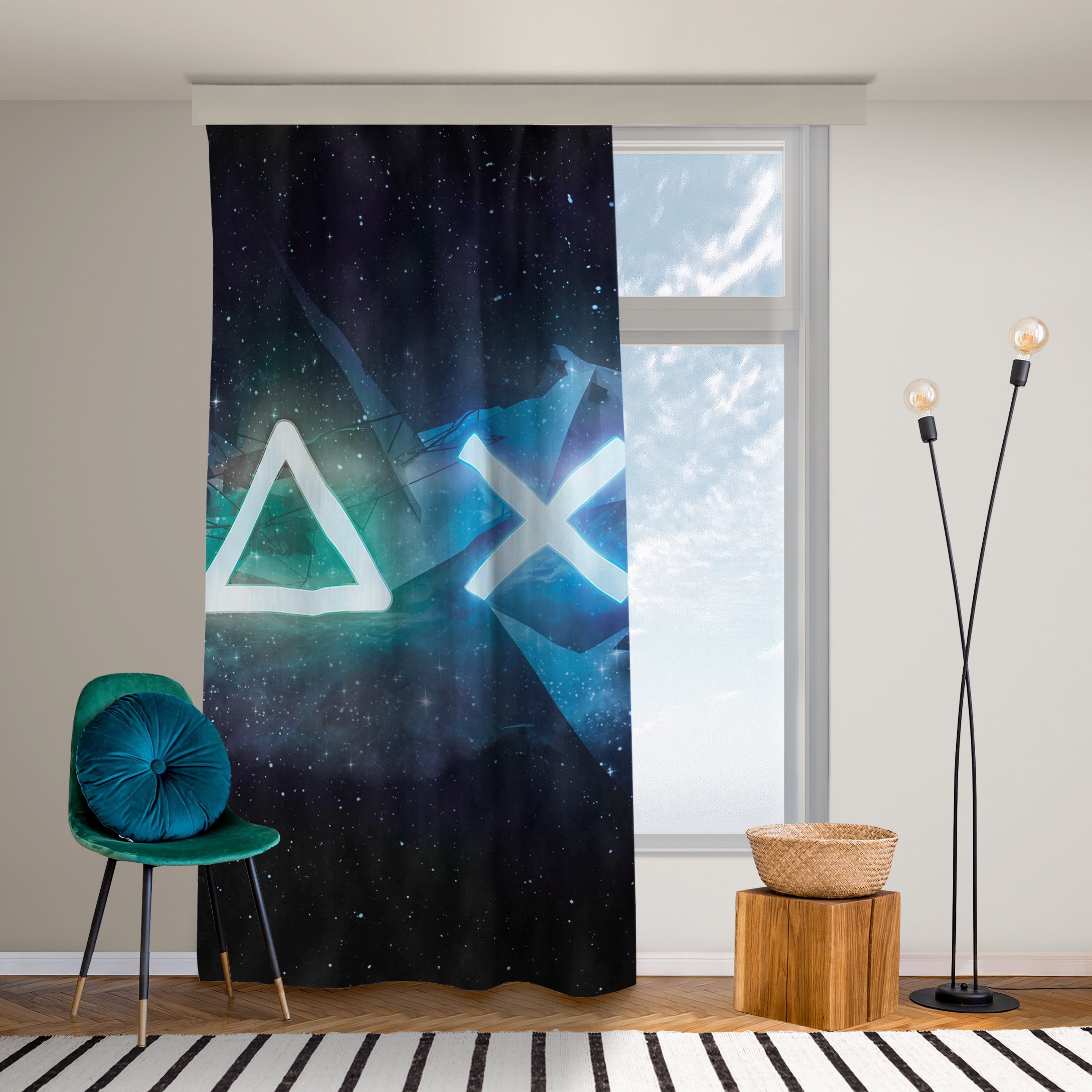 Vorhang Controller Symbole in ferner Galaxie