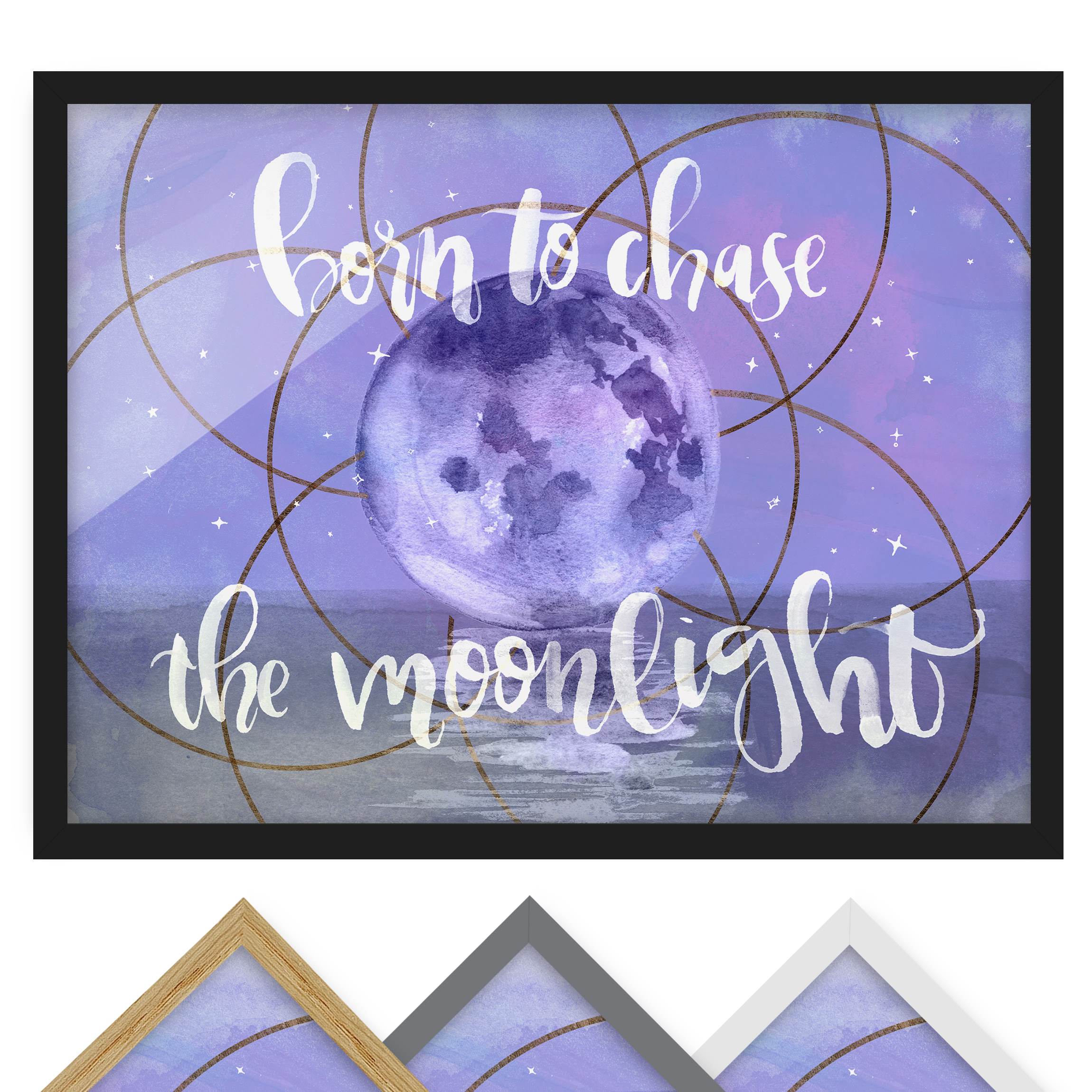 Bild mit Rahmen - Querformat Mond-Kind - Moonlight