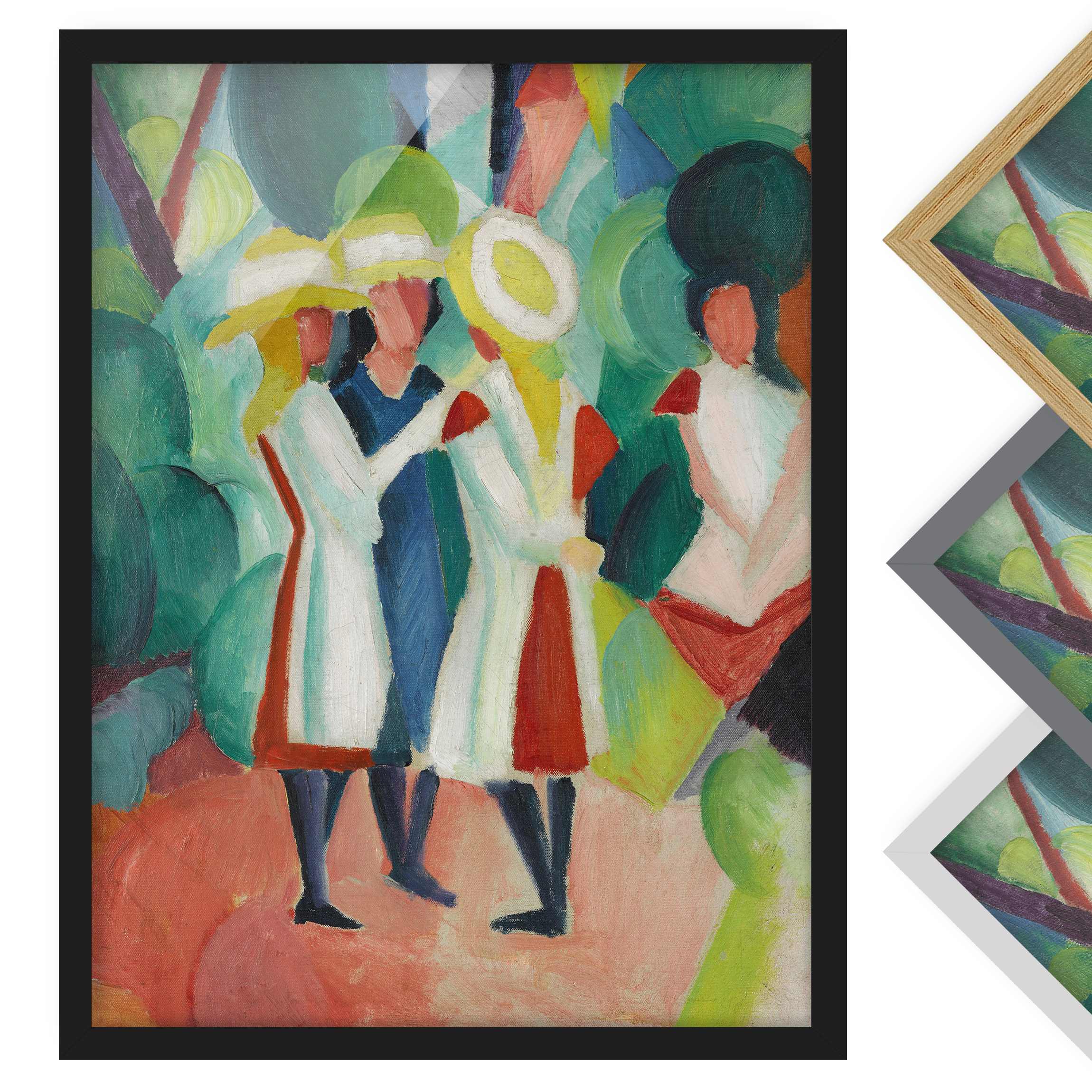 Kunstdruck mit Rahmen August Macke - Drei Mädchen