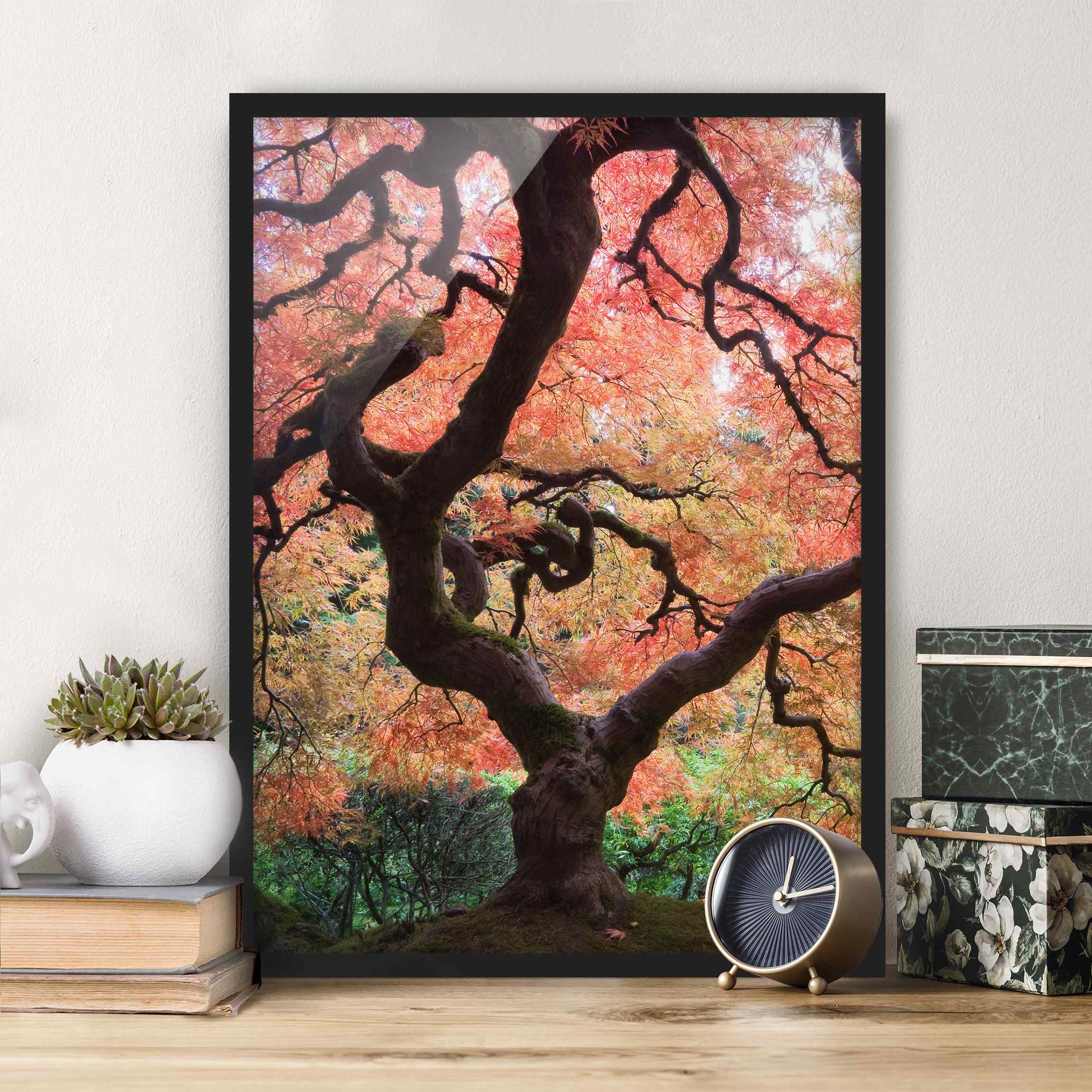 Bild mit Rahmen - Hochformat Japanischer Garten