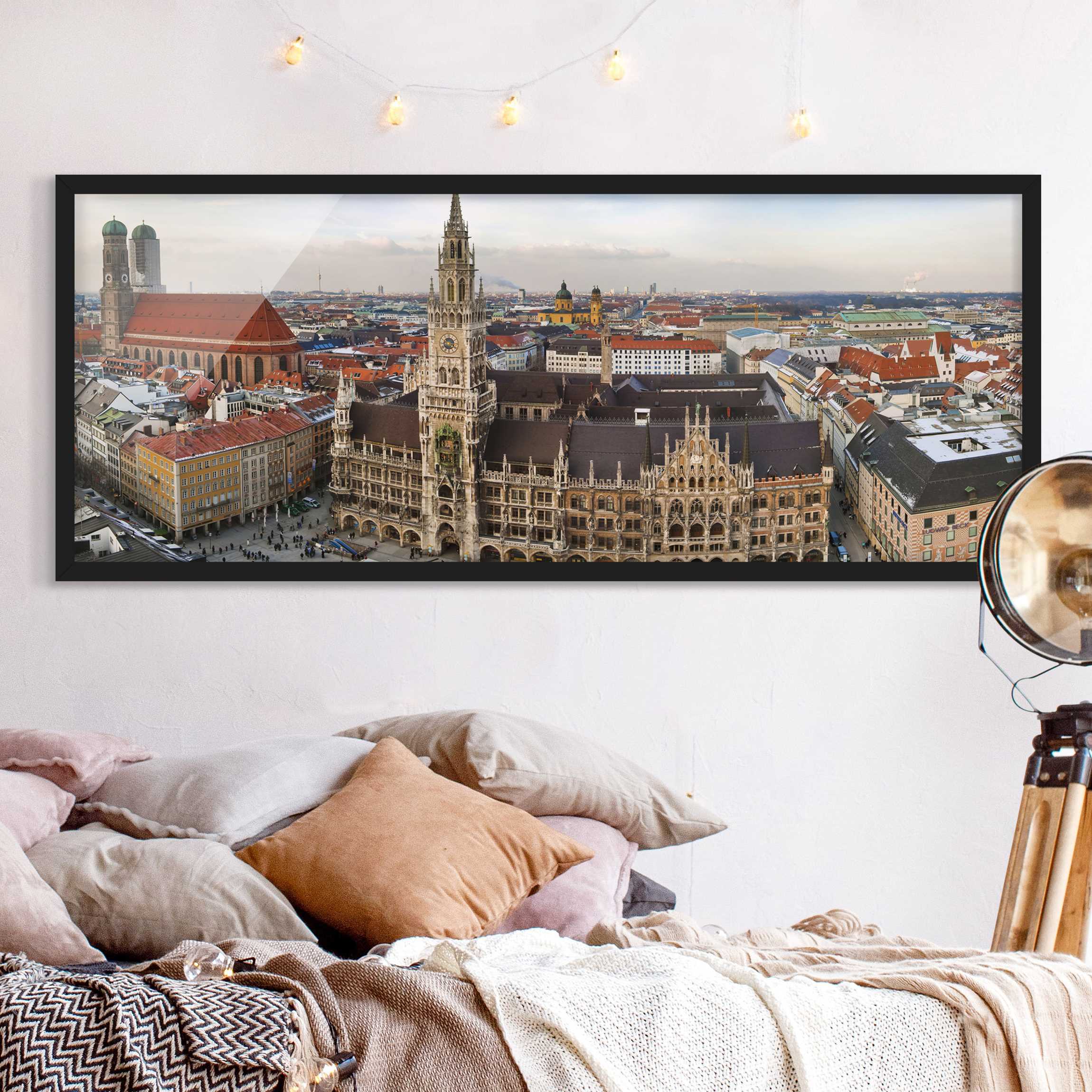 Architektur & Skyline Bild mit Rahmen City of Munich
