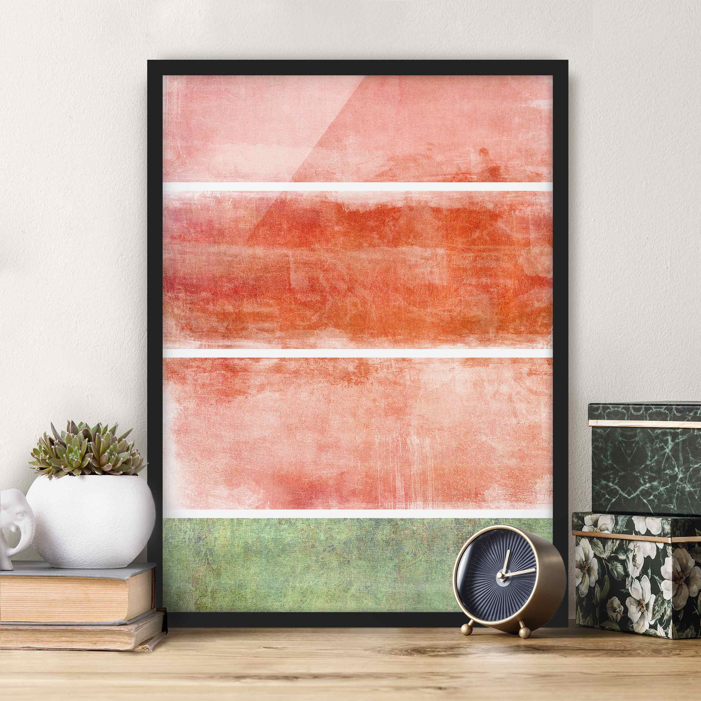 Bild mit Rahmen - Hochformat Colour Harmony Red