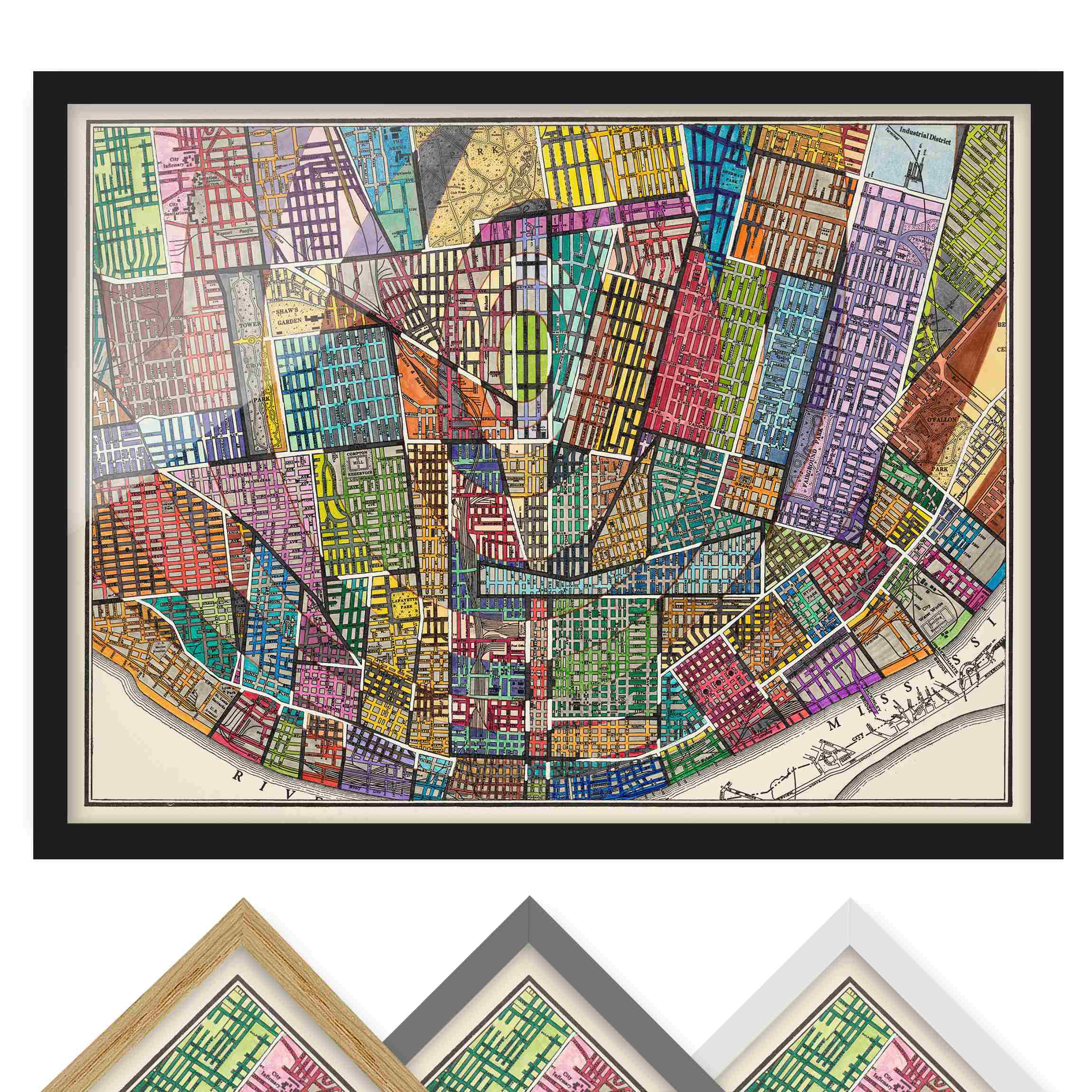 Landkarte Bild mit Rahmen Moderne Karte von St. Louis