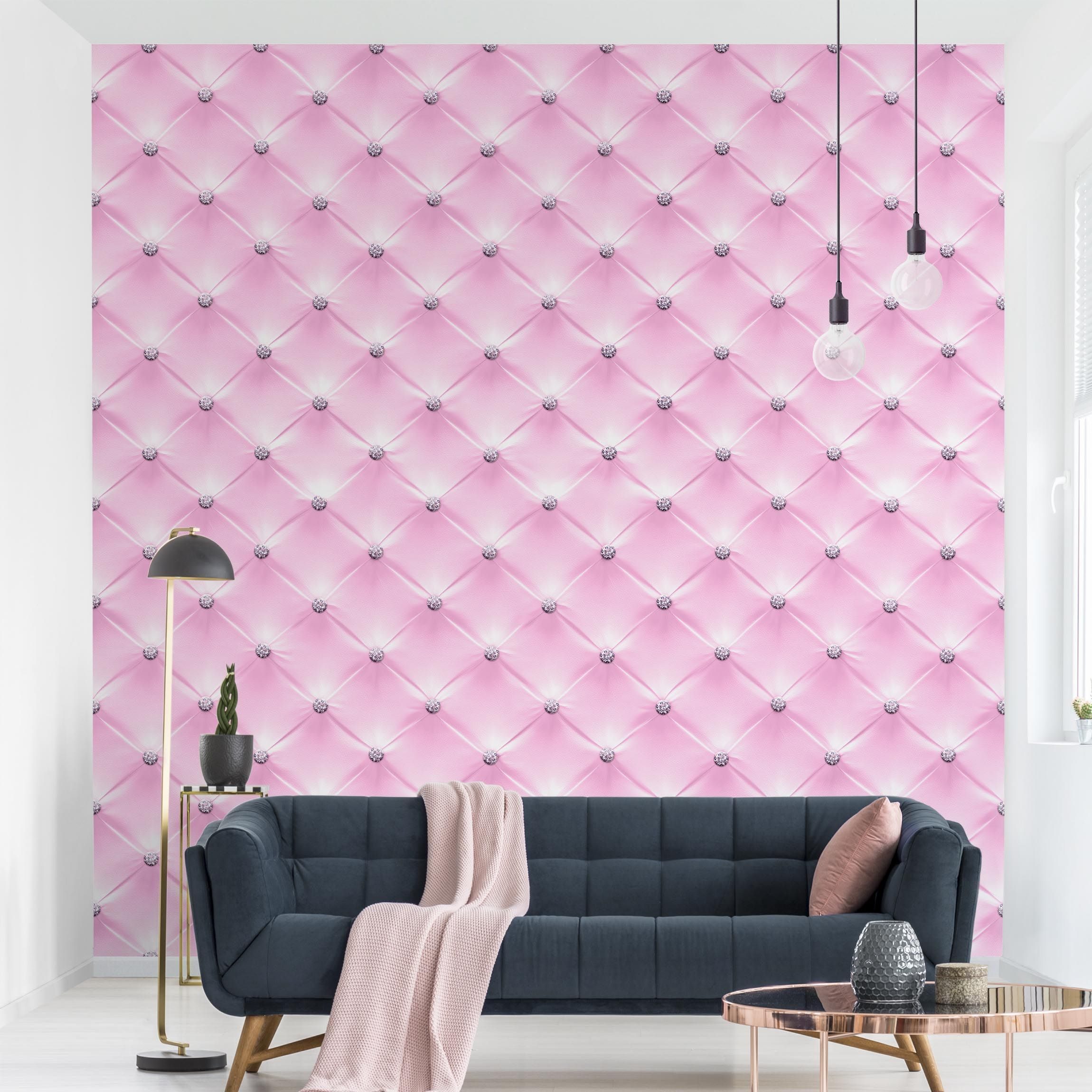 Mustertapete Diamant Rosa Luxus