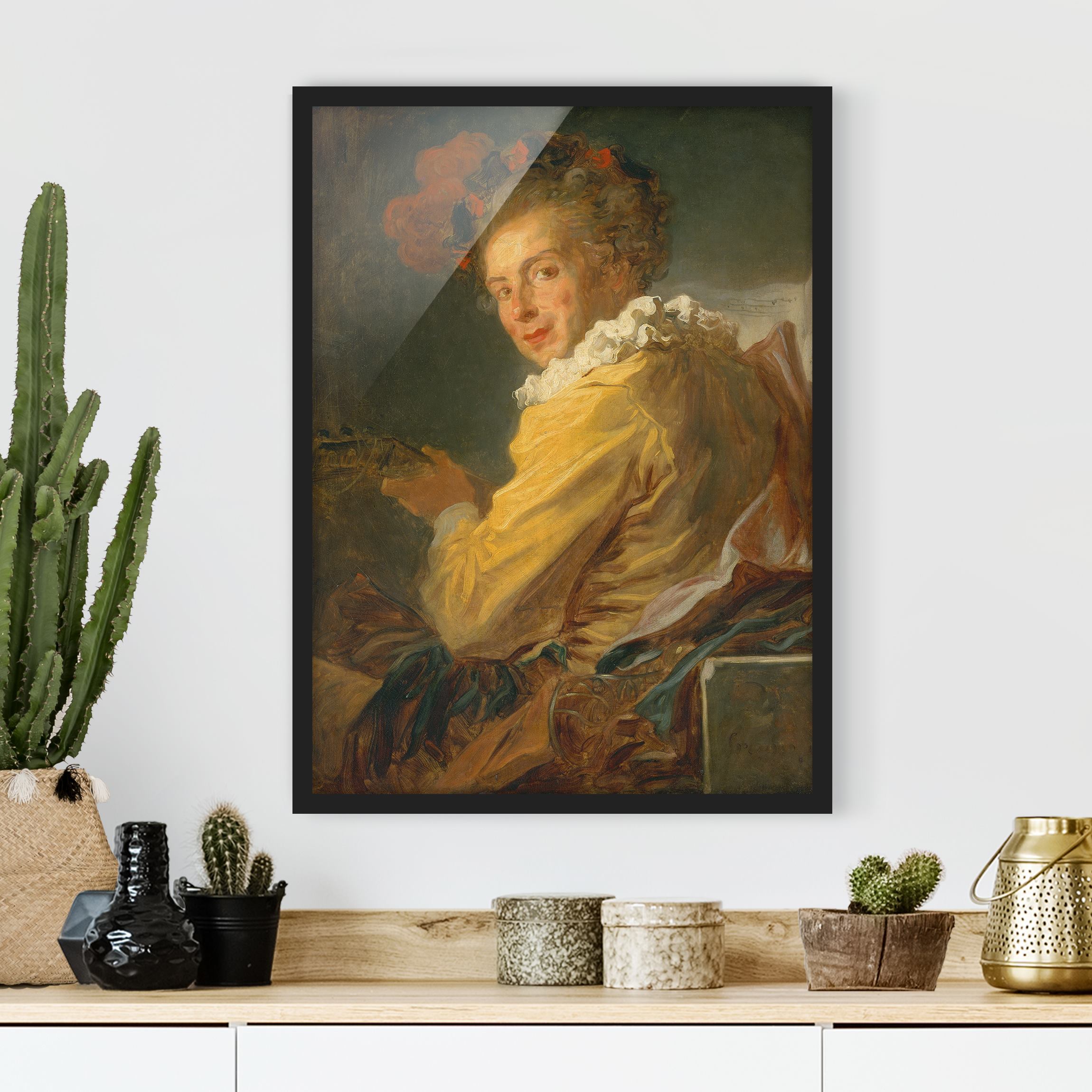 Kunstdruck mit Rahmen Jean Honoré Fragonard - Die Musik