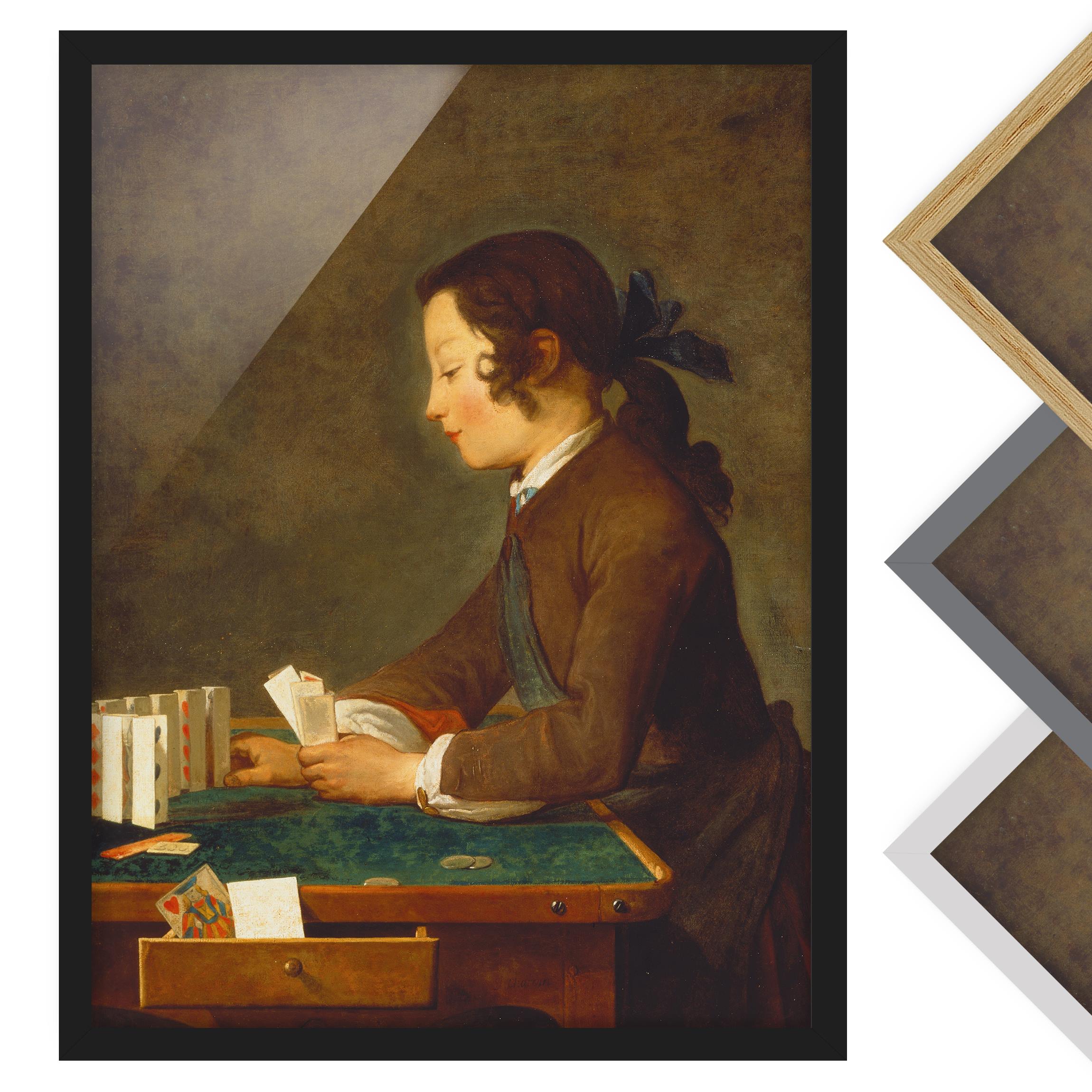 Kunstdruck mit Rahmen Jean-Baptiste Siméon Chardin - Junges Mädchen