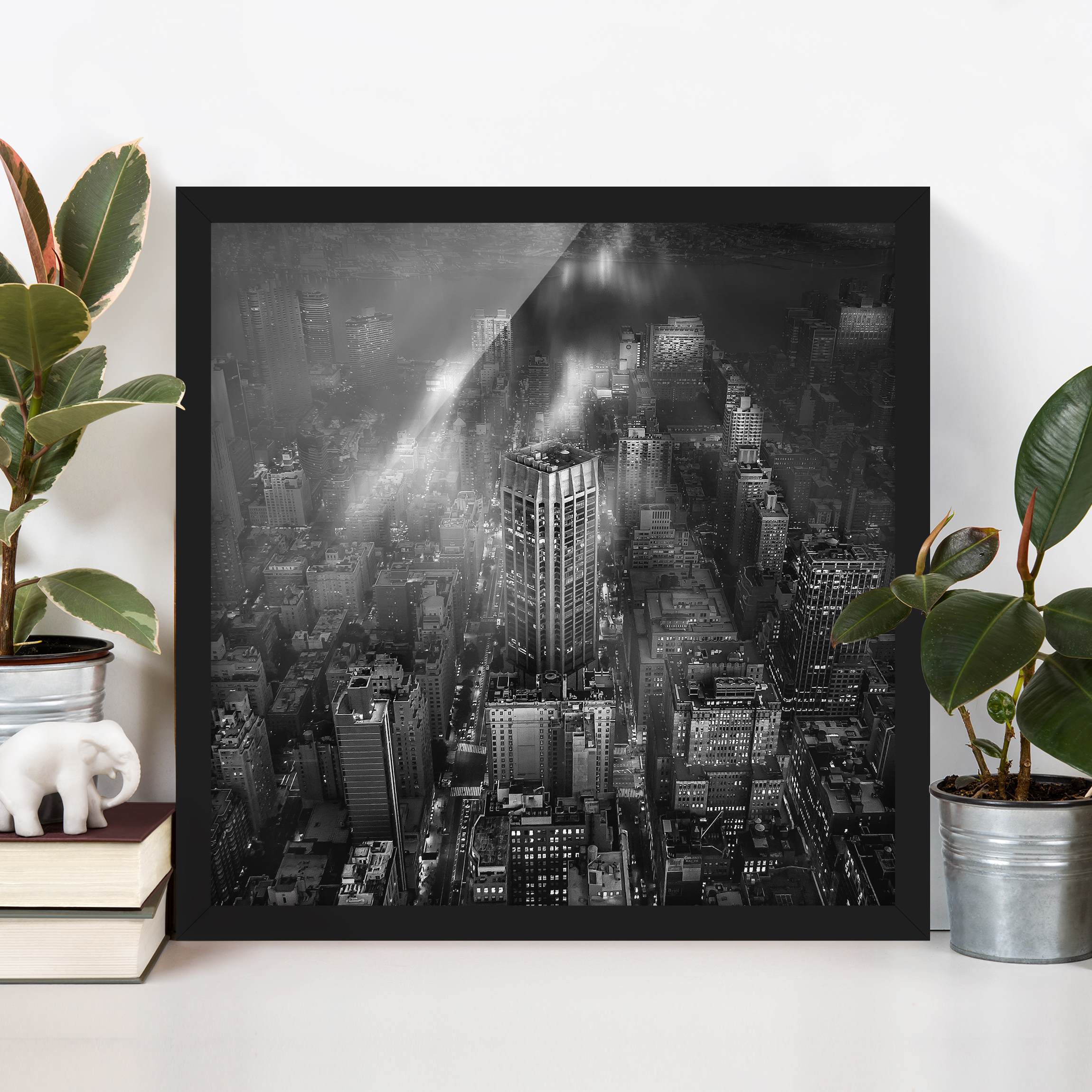 Bild mit Rahmen - Quadrat Sonnenlicht über New York City