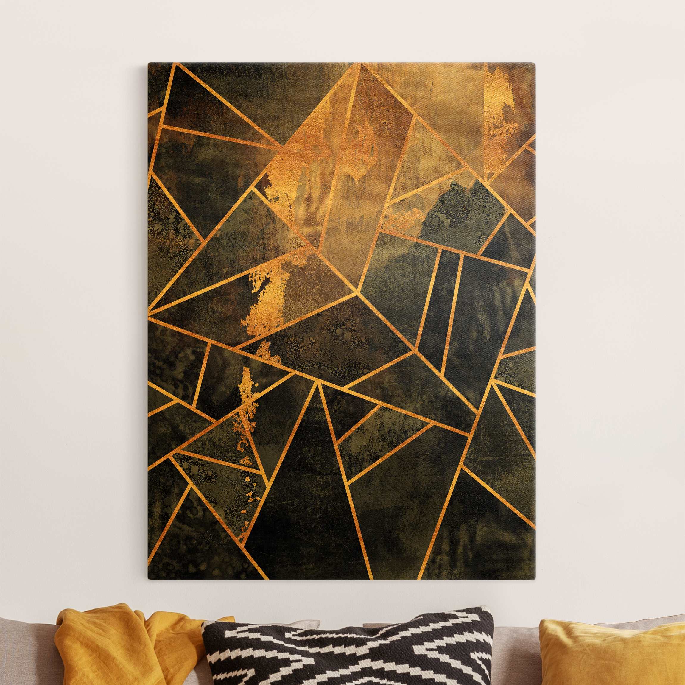 Leinwandbild Gold Onyx mit Gold