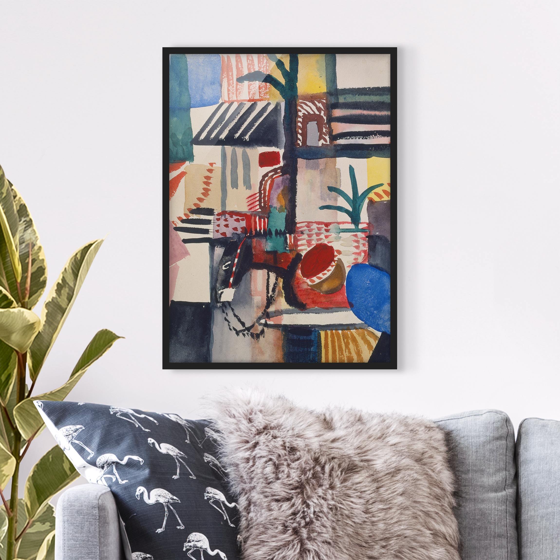 Bild mit Rahmen - Hochformat August Macke - Mann mit Esel