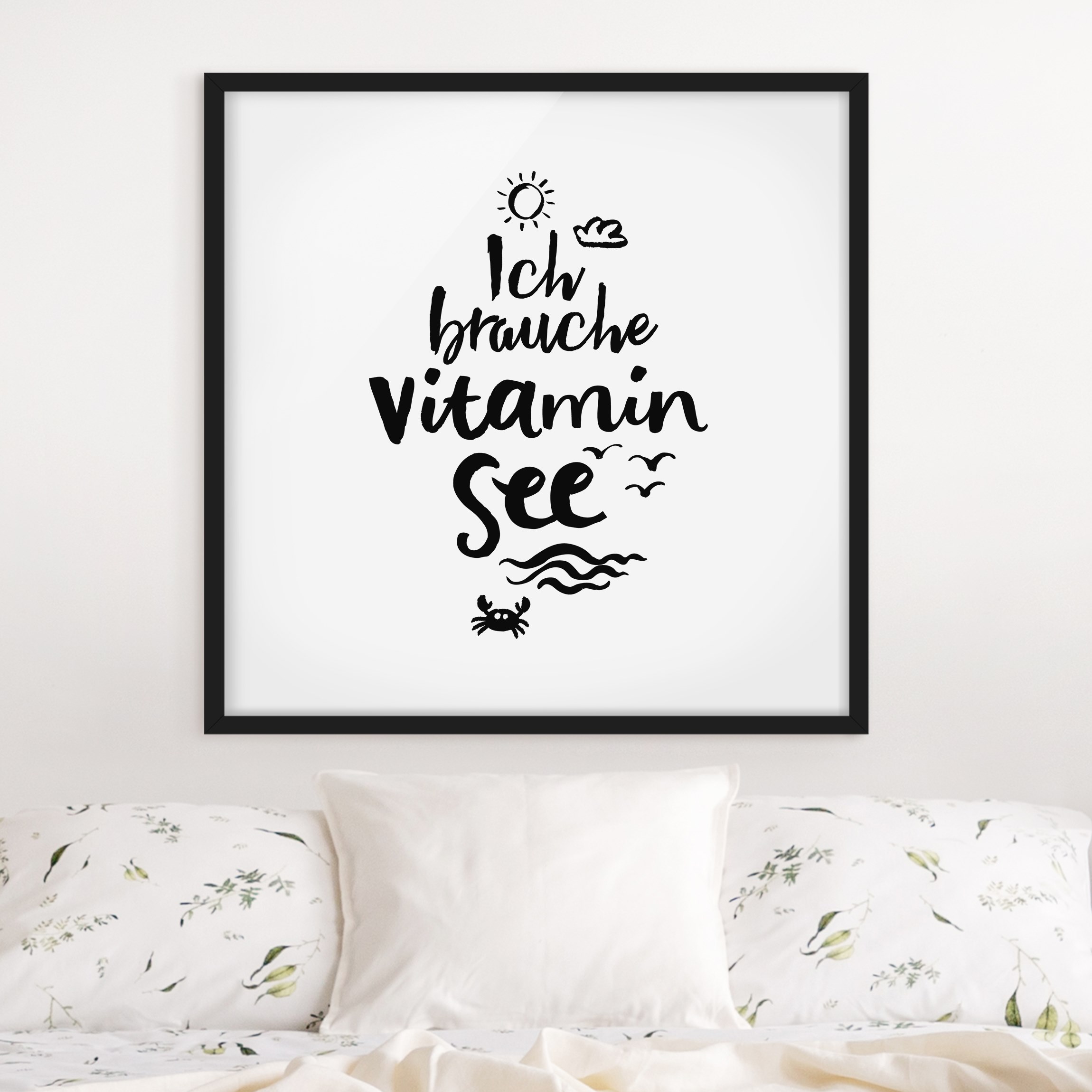 Bild mit Rahmen - Quadrat Ich brauche Vitamin See