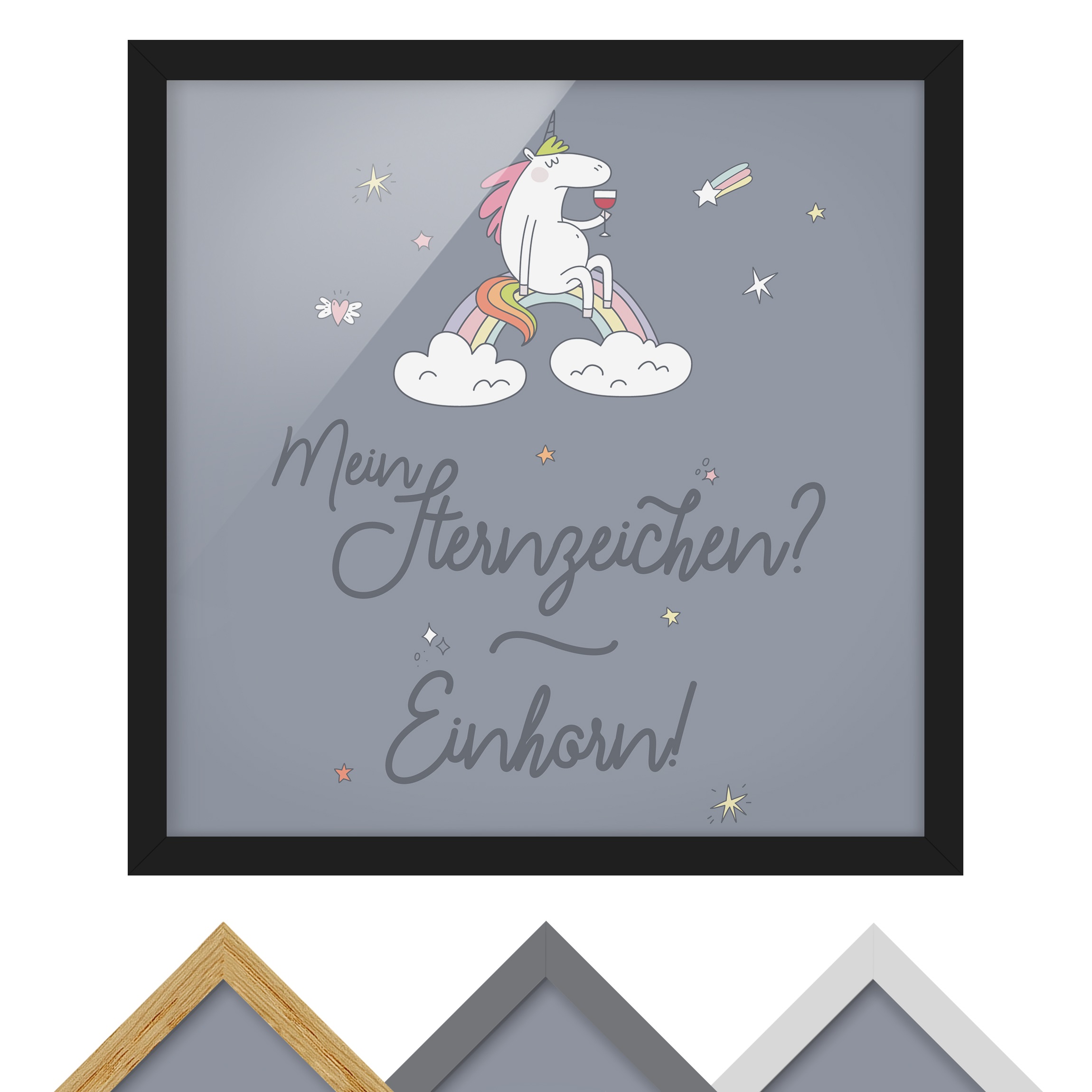 Gerahmtes Bild Mein Sternzeichen - Einhorn