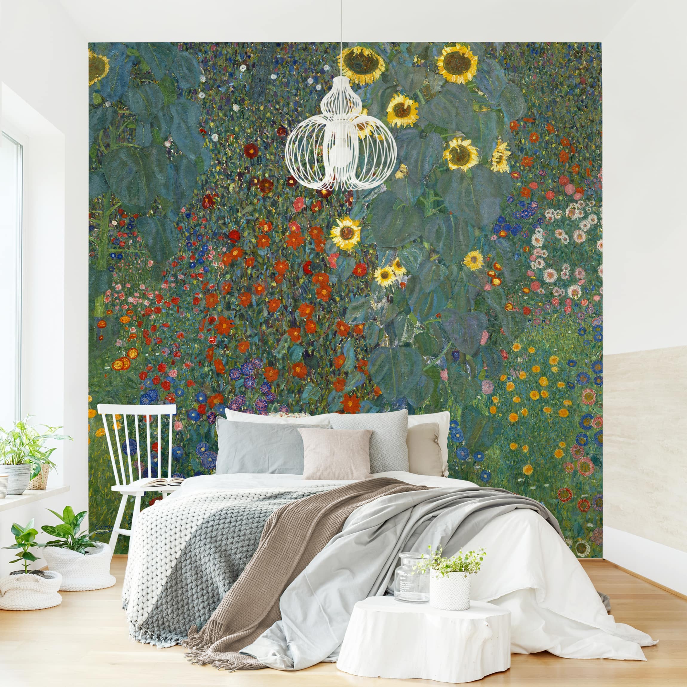 Fototapete Gustav Klimt - Garten Sonnenblumen