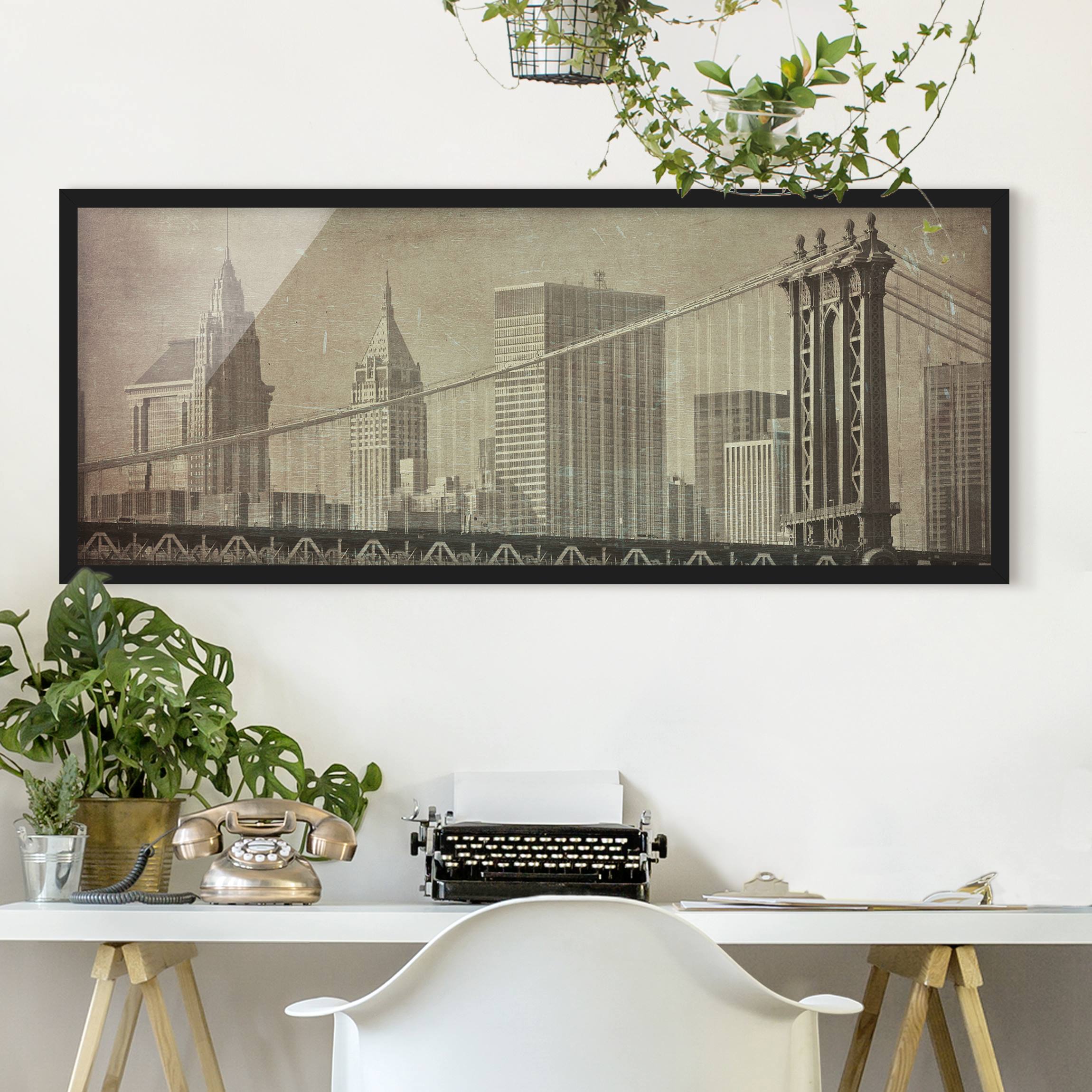 Bild mit Rahmen - Panorama Vintage New York City