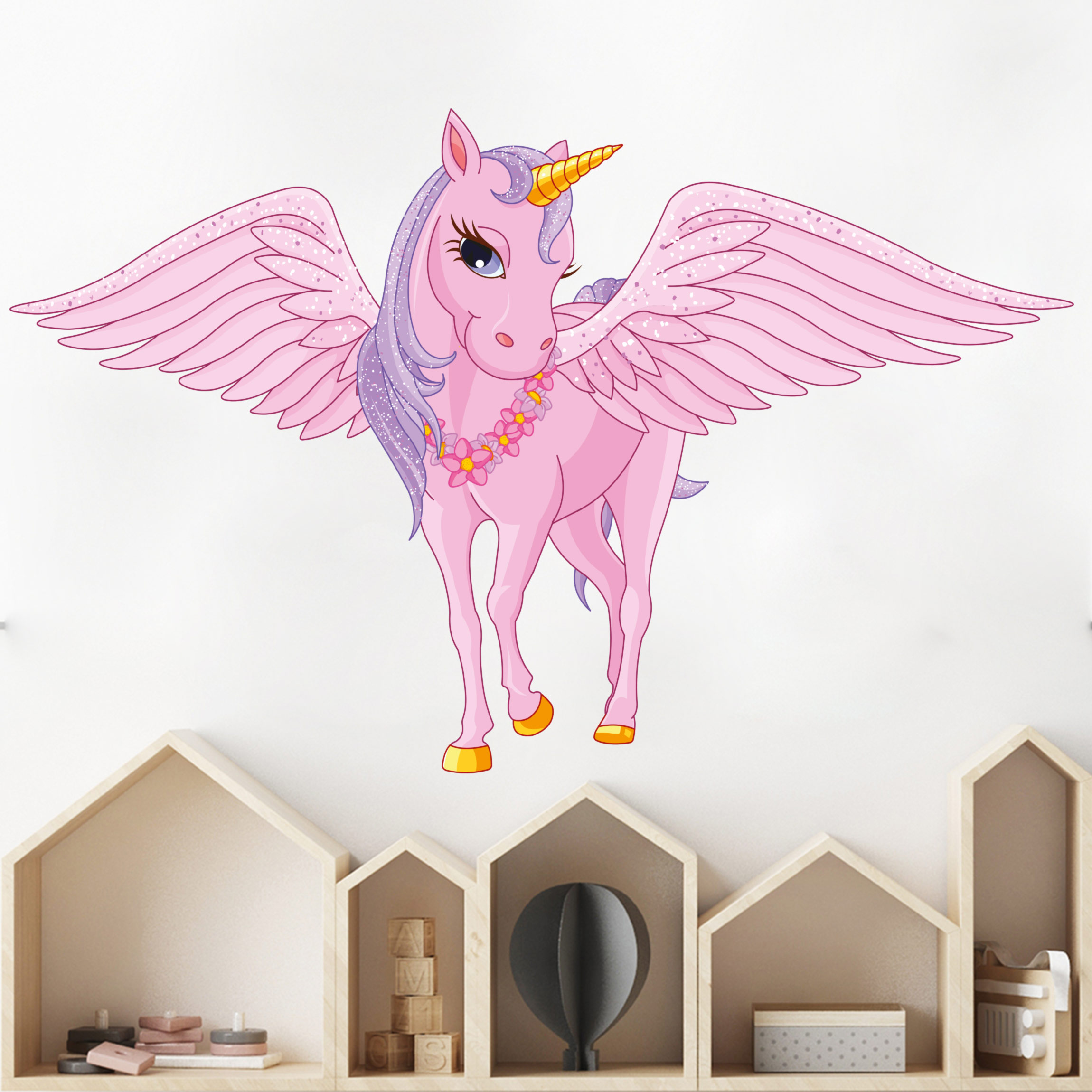 Wandtattoo Einhorn mit Flügel