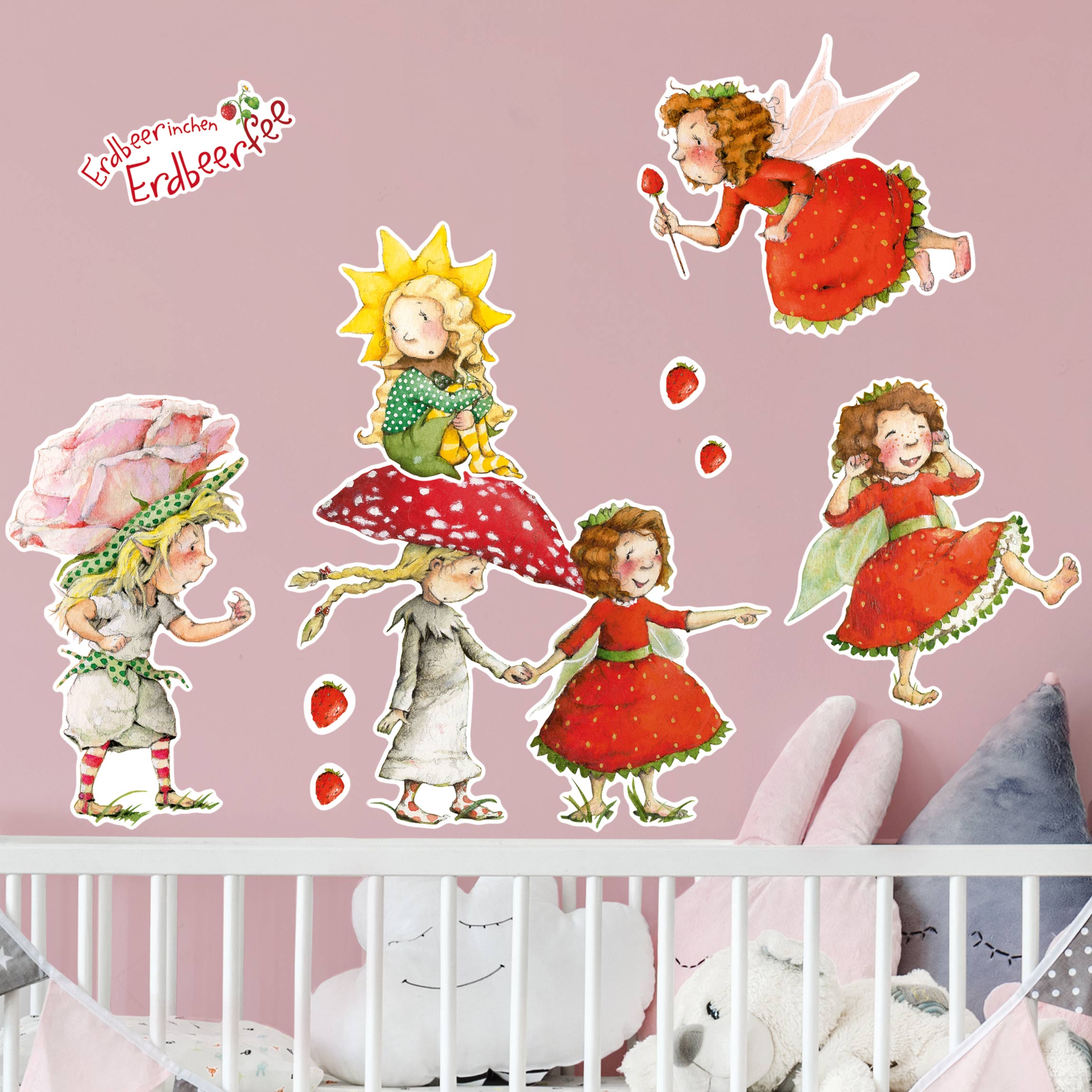 Wandtattoo 9-teilig Erdbeerinchen Erdbeerfee - Erdbeerinchen. Ida und Eleni Sticker Set