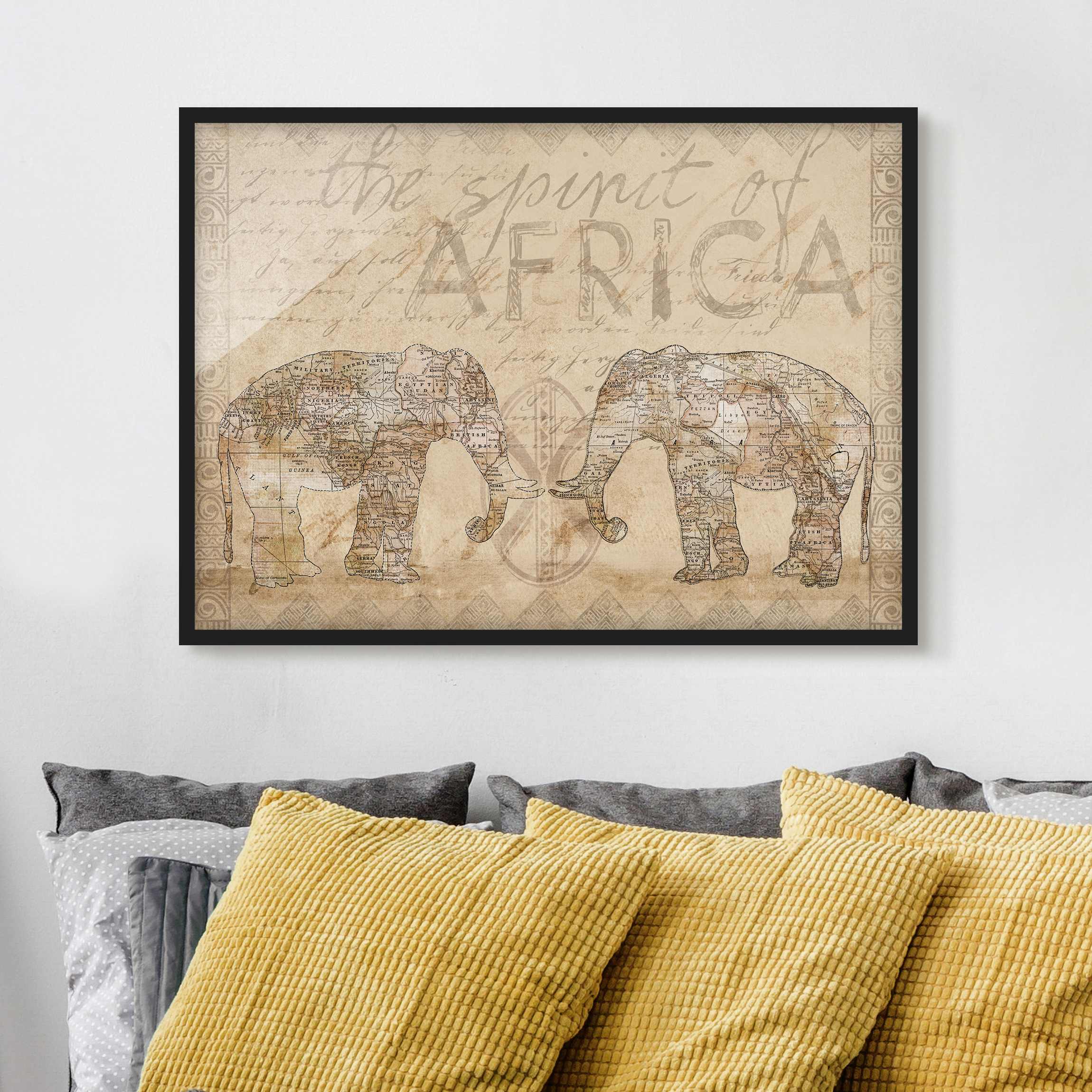 Bild mit Rahmen Vintage Collage - Spirit of Africa