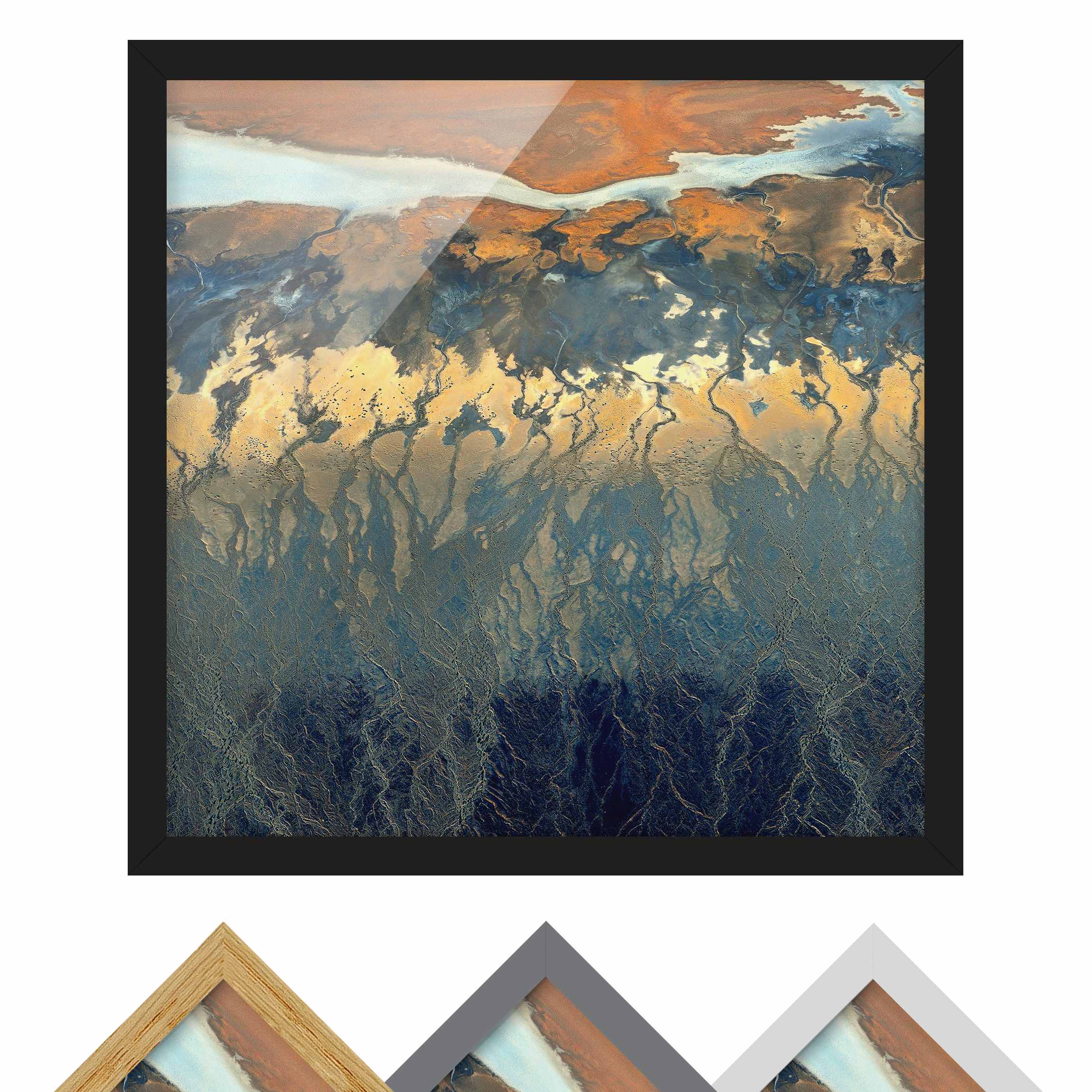 Natur & Landschaft Bild mit Rahmen Kalifornien aus der Luft