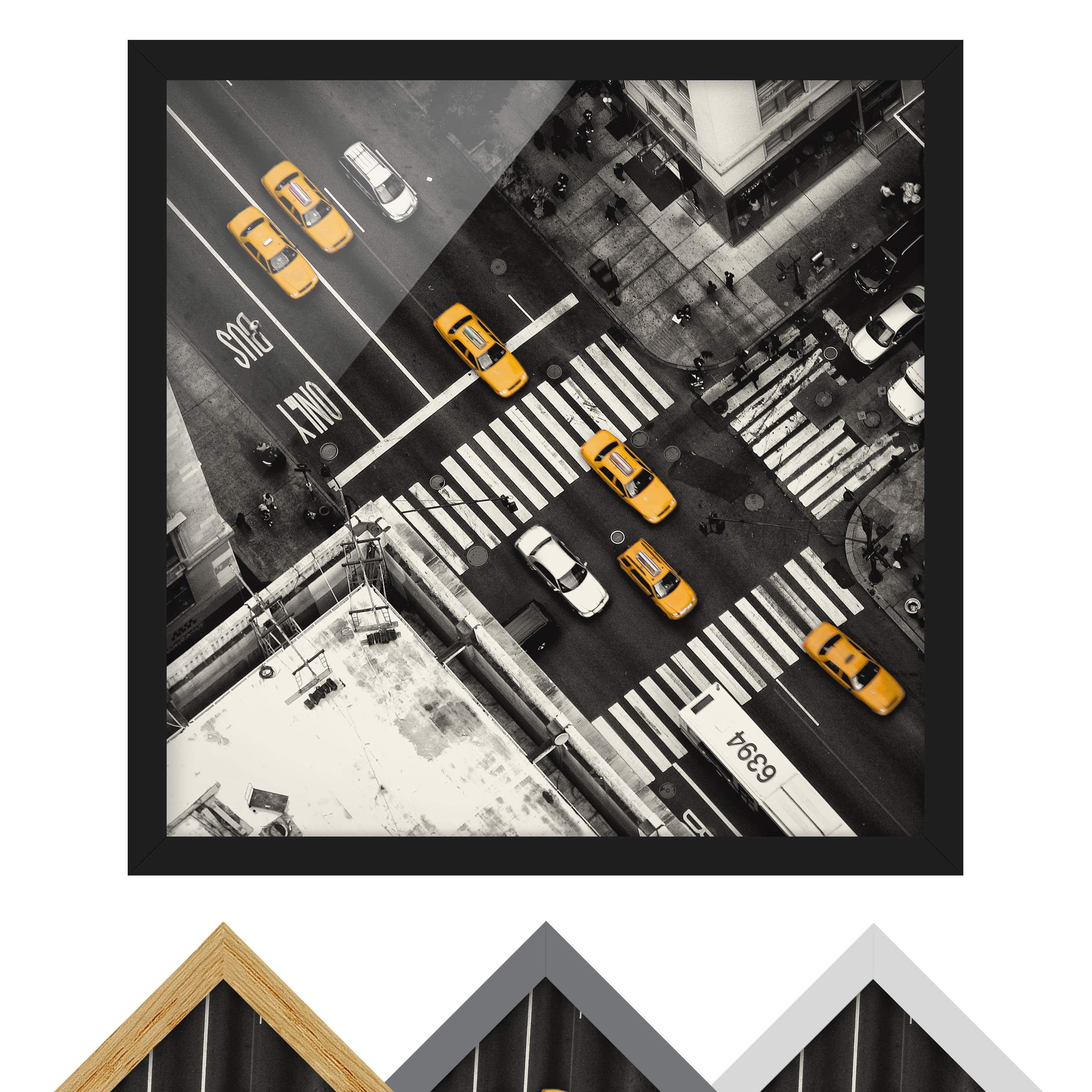 Architektur & Skyline Bild mit Rahmen New York City Cabs