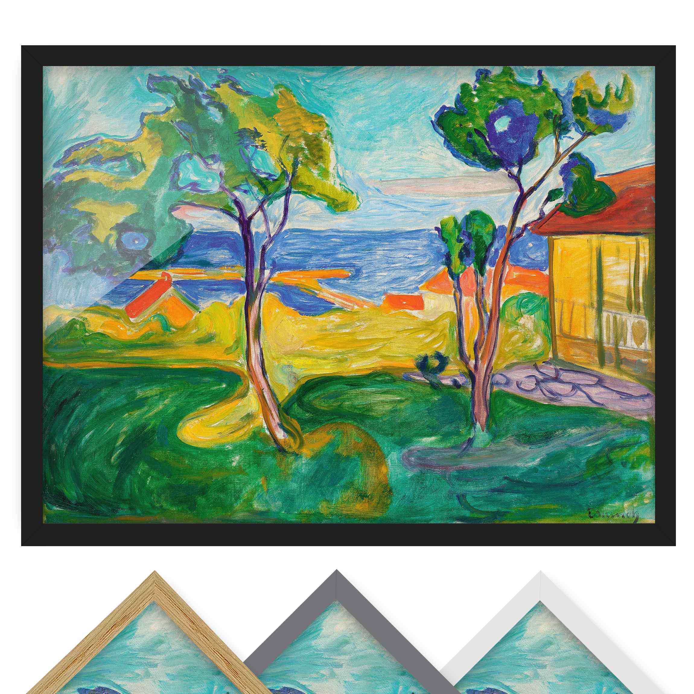 Bild mit Rahmen - Querformat Edvard Munch - Der Garten