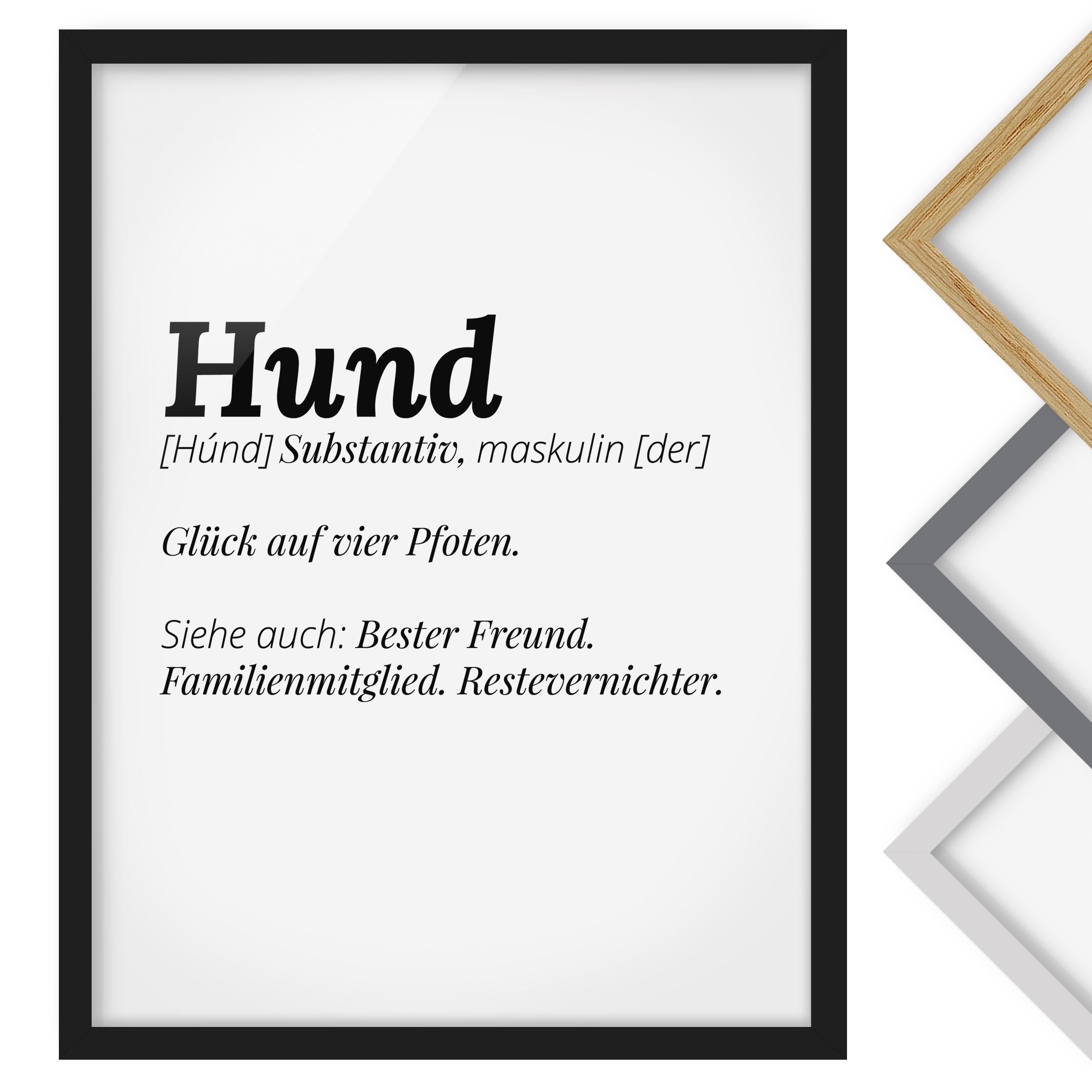 Bild mit Rahmen - Hochformat Die Definition von Hund
