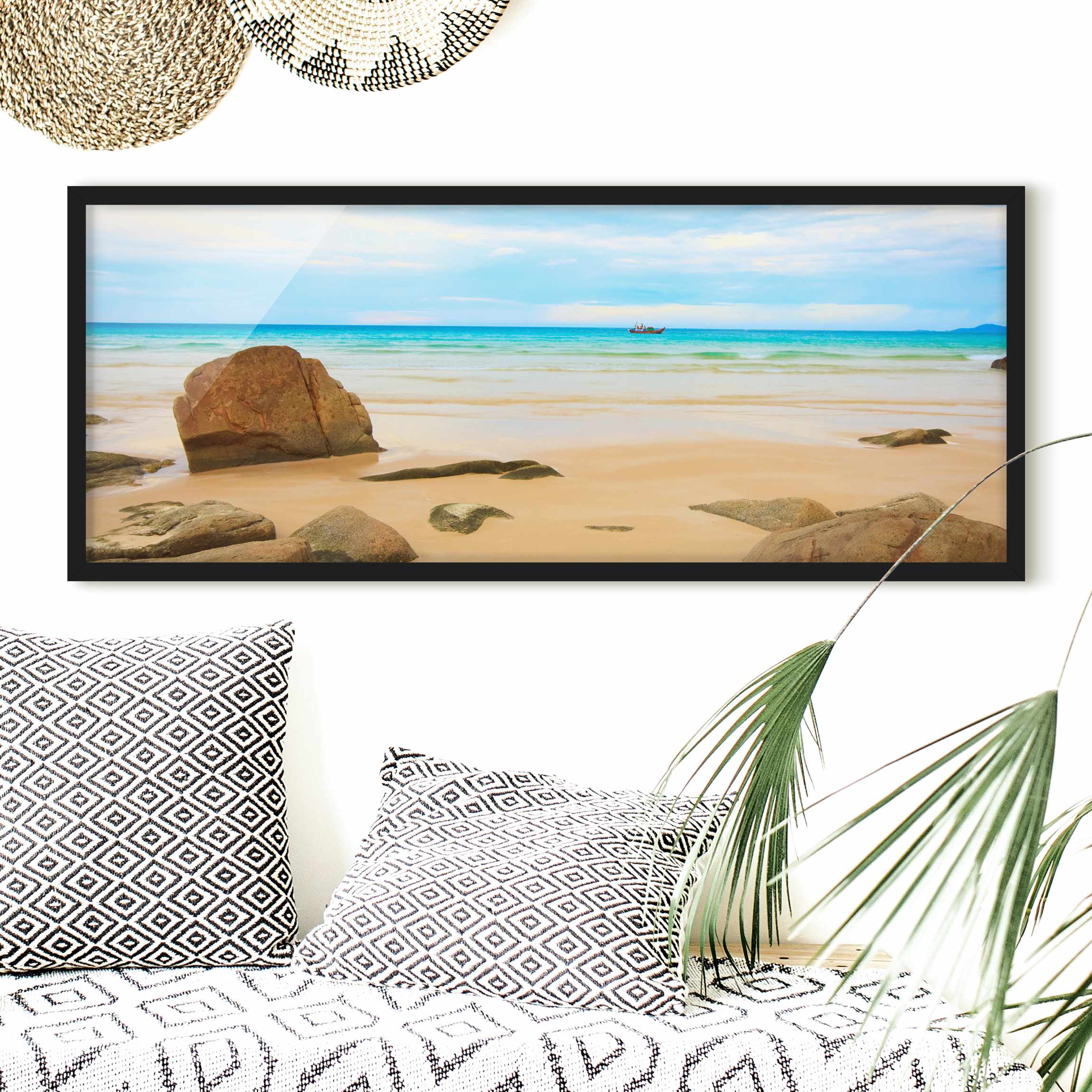 Strand Bild mit Rahmen The Beach