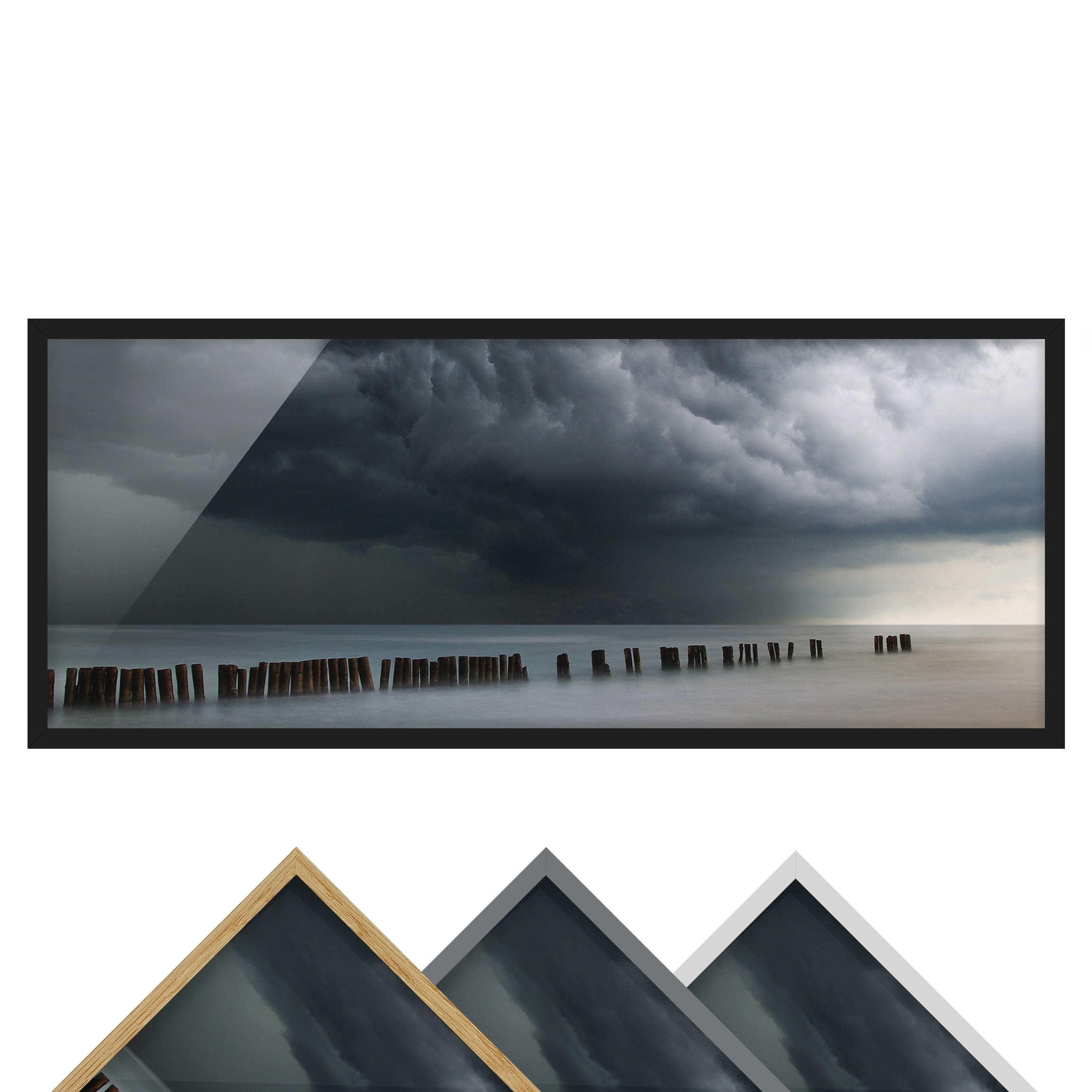 Bild mit Rahmen - Panorama Sturmwolken über der Ostsee