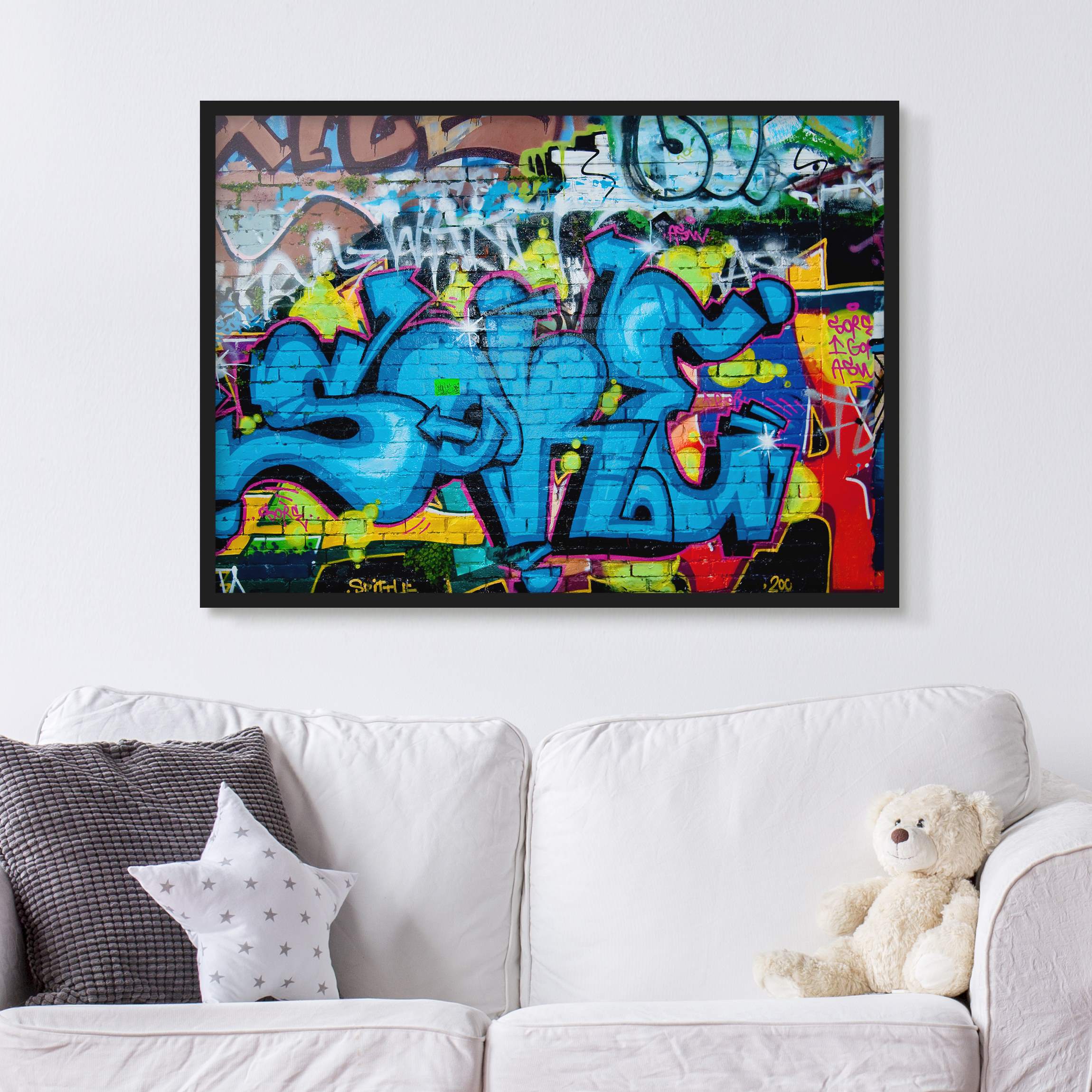 Bild mit Rahmen - Querformat Colours of Graffiti
