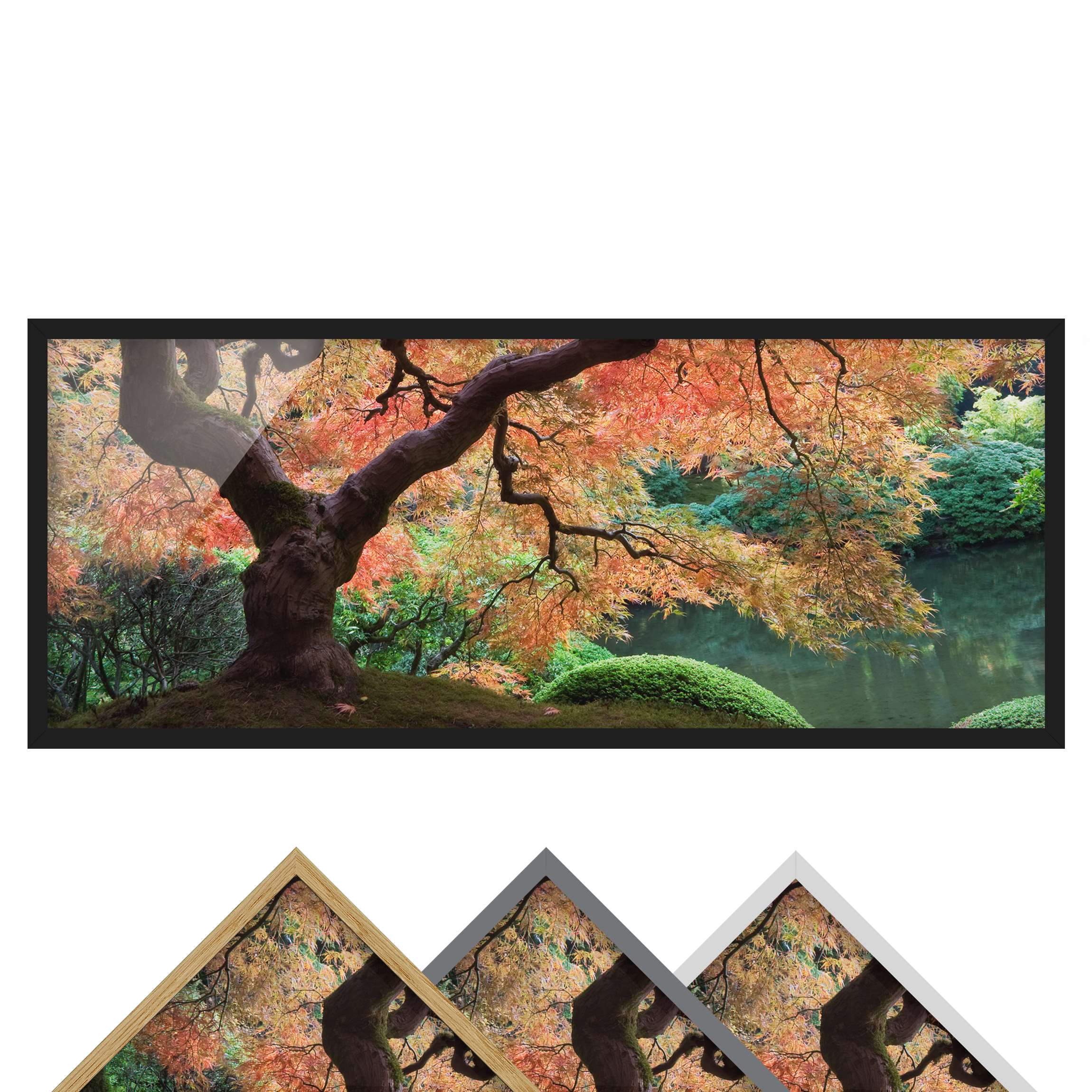 Bild mit Rahmen - Panorama Japanischer Garten