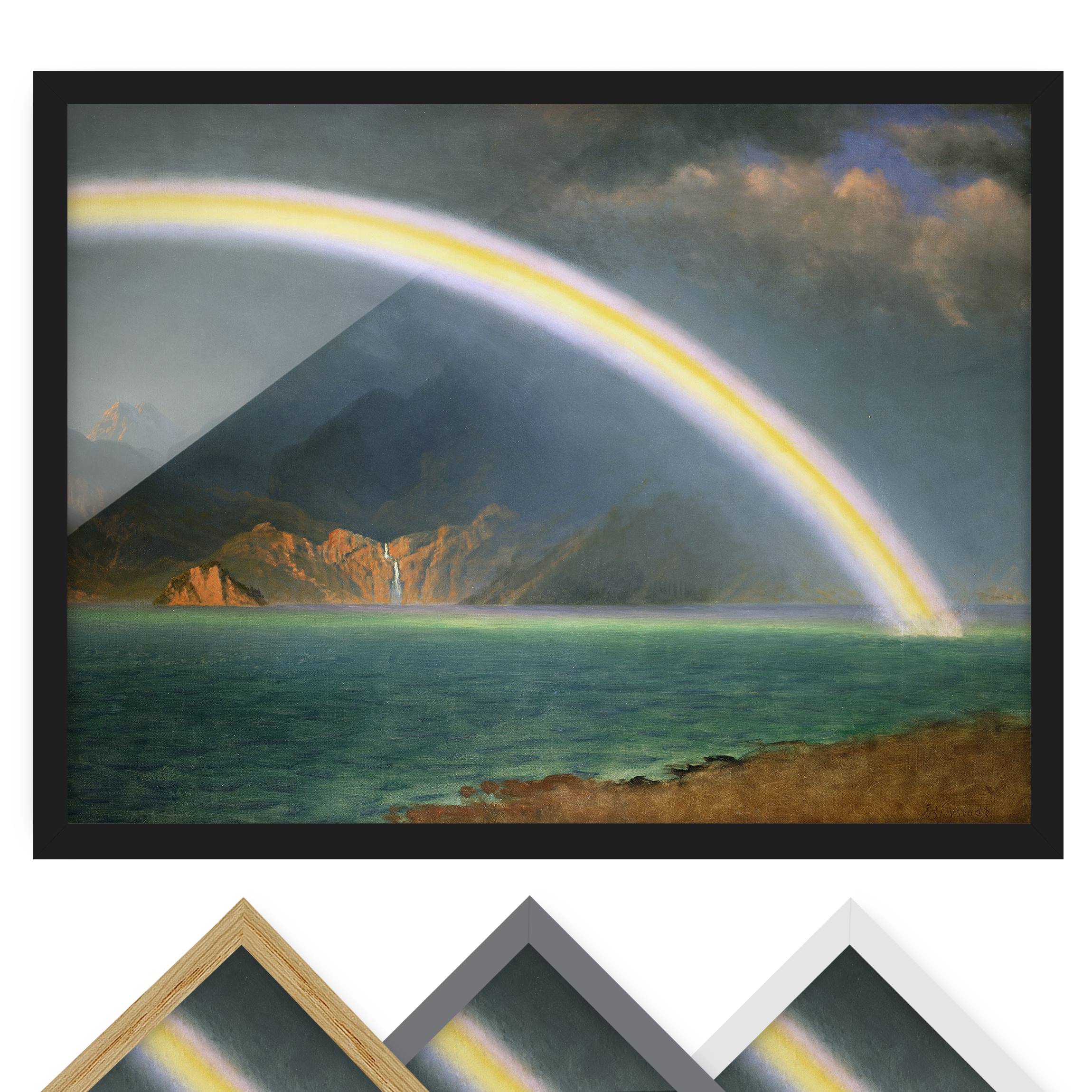 Bild mit Rahmen - Querformat Albert Bierstadt - Regenbogen über Jenny Lake