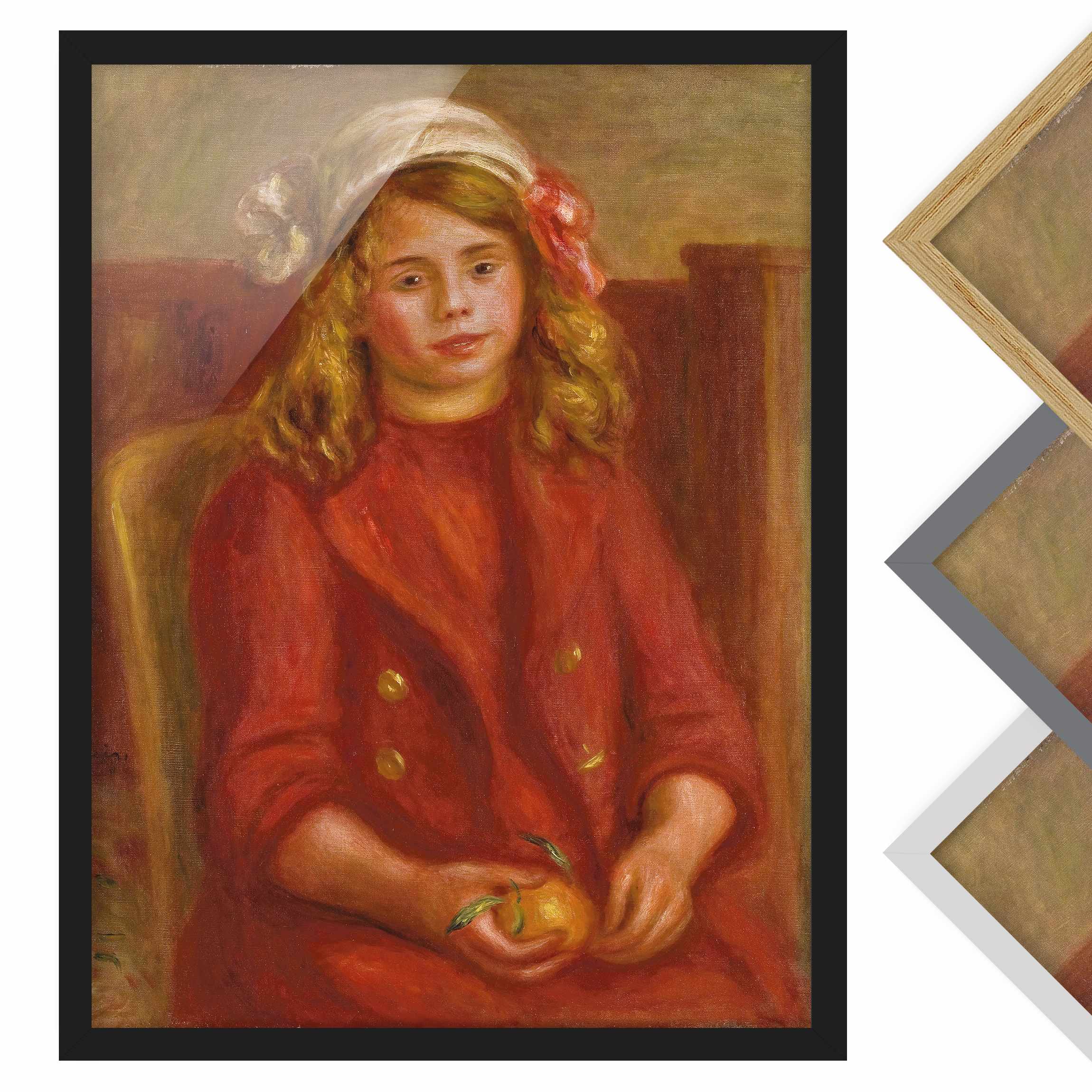 Bild mit Rahmen - Hochformat Auguste Renoir - Junges Mädchen mit Orange