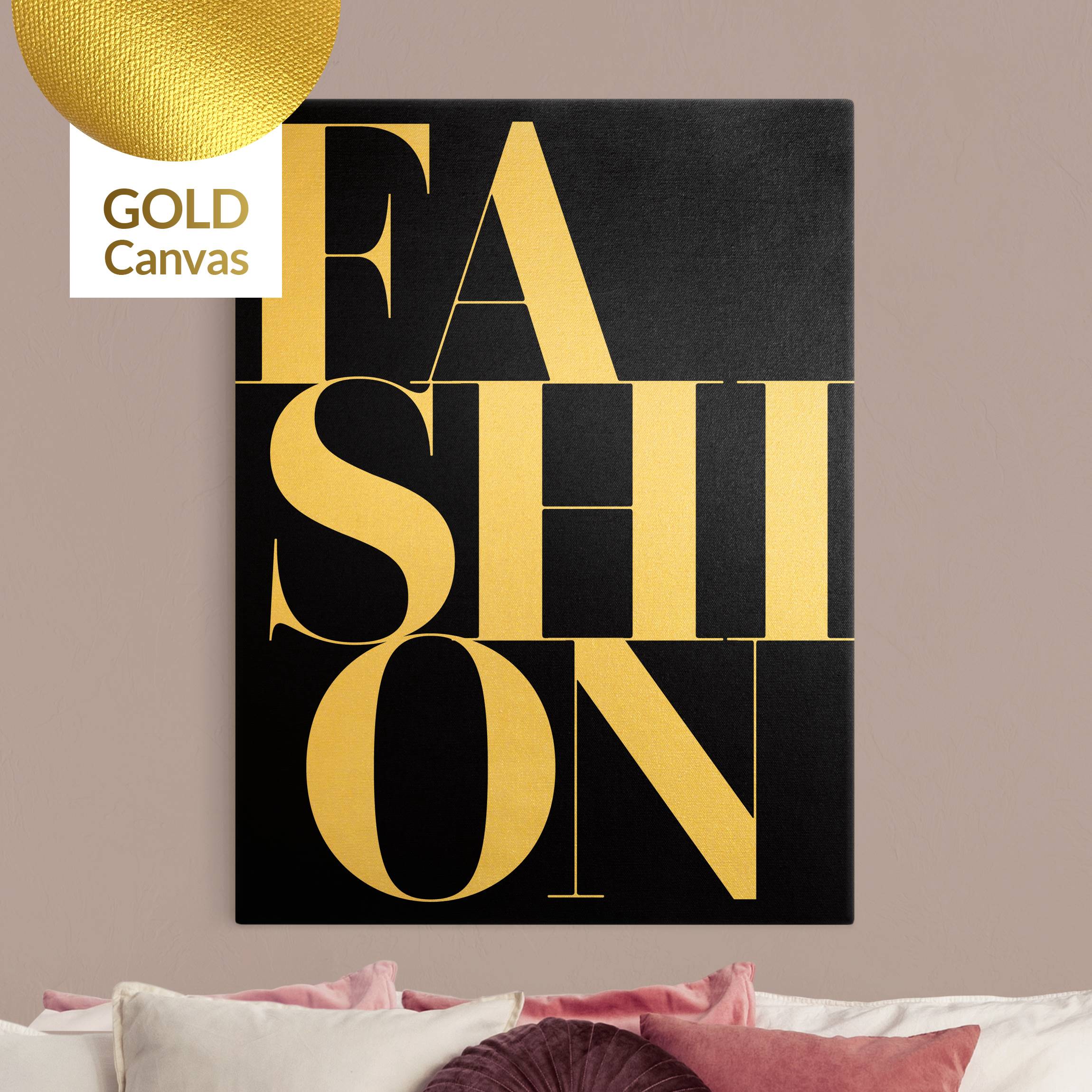 Leinwandbild Gold FASHION Schwarz