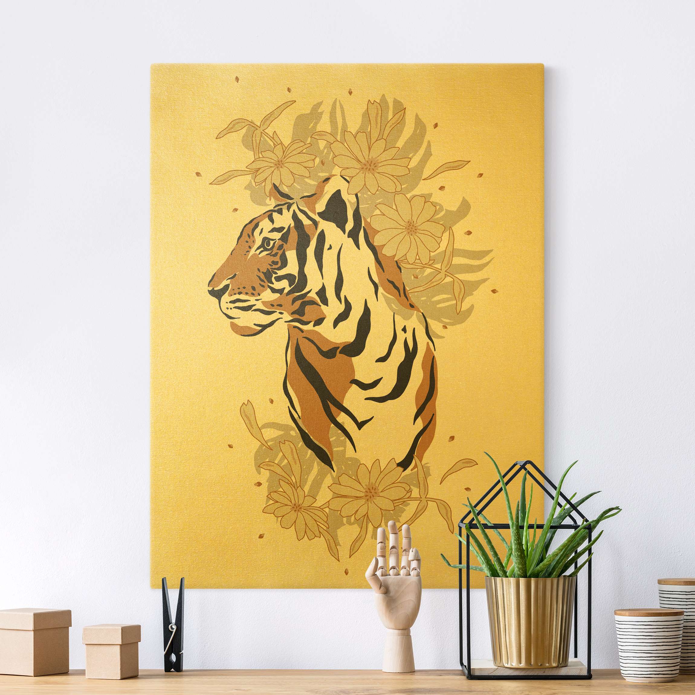 Leinwandbild Gold Safari Tiere - Portrait Tiger