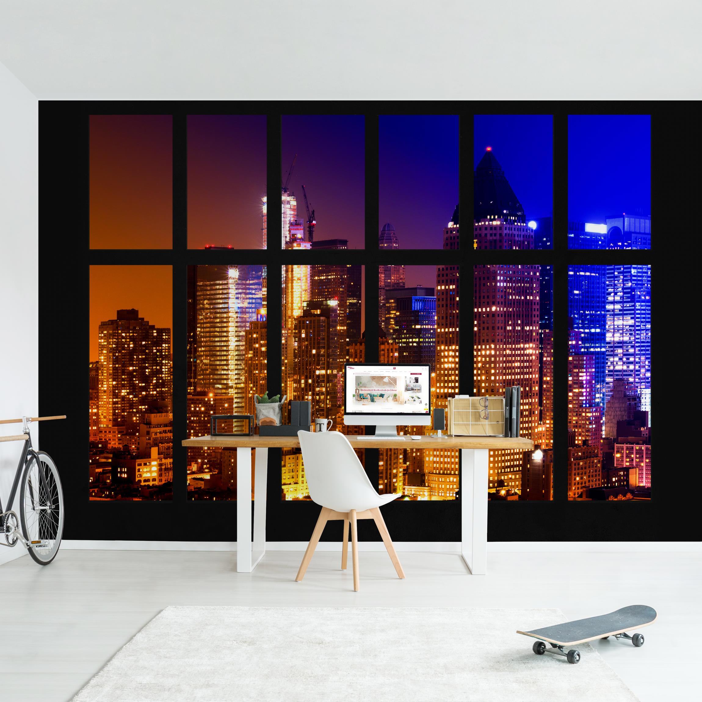 Fototapete Fenster Manhattan Sonnenaufgang