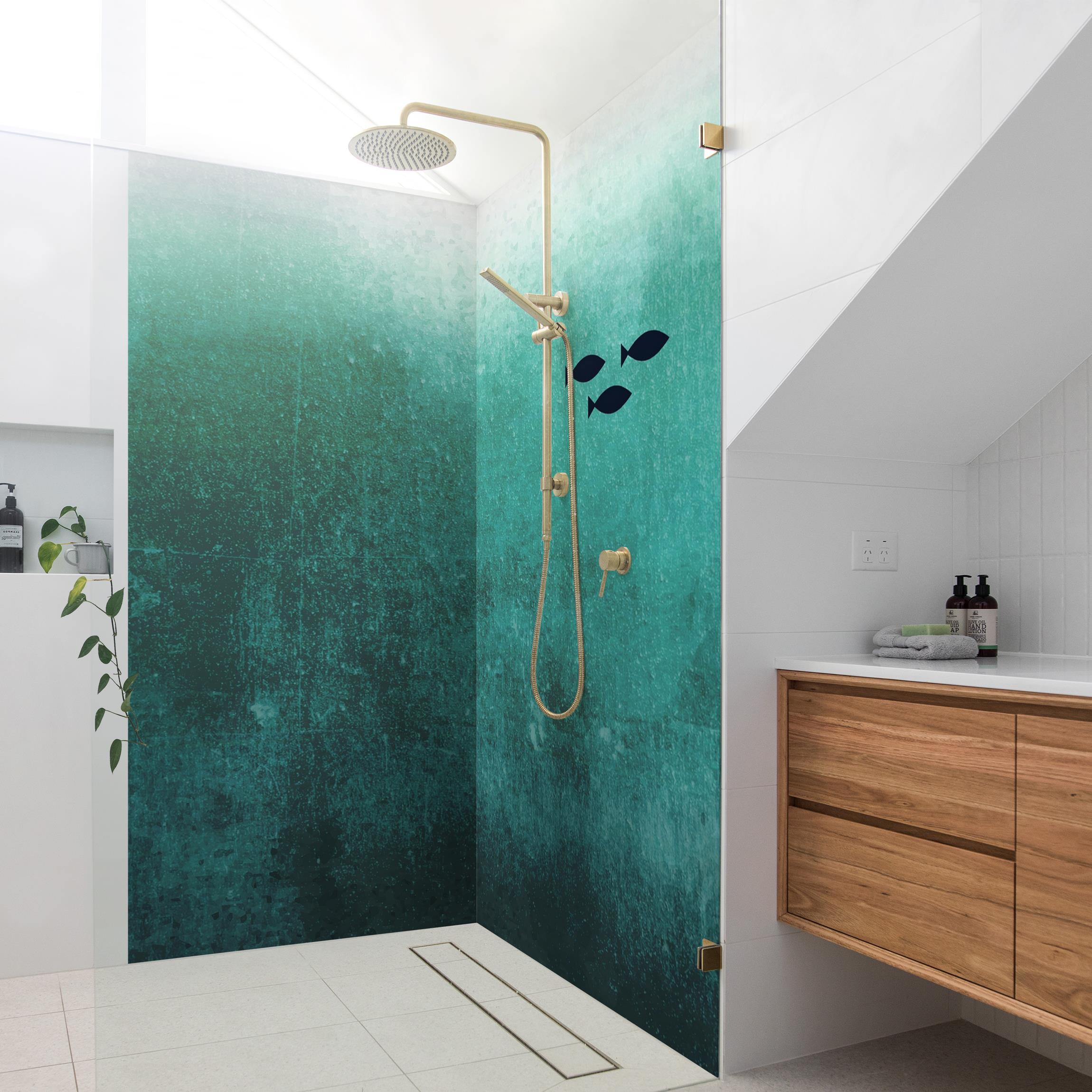 Duschrückwand Fische in der Tiefsee