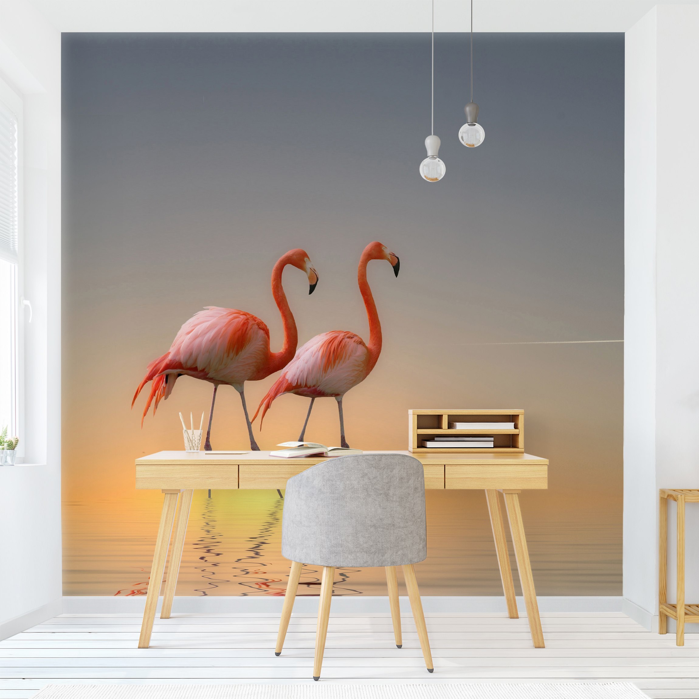 Fototapete Tiere Flamingo Love