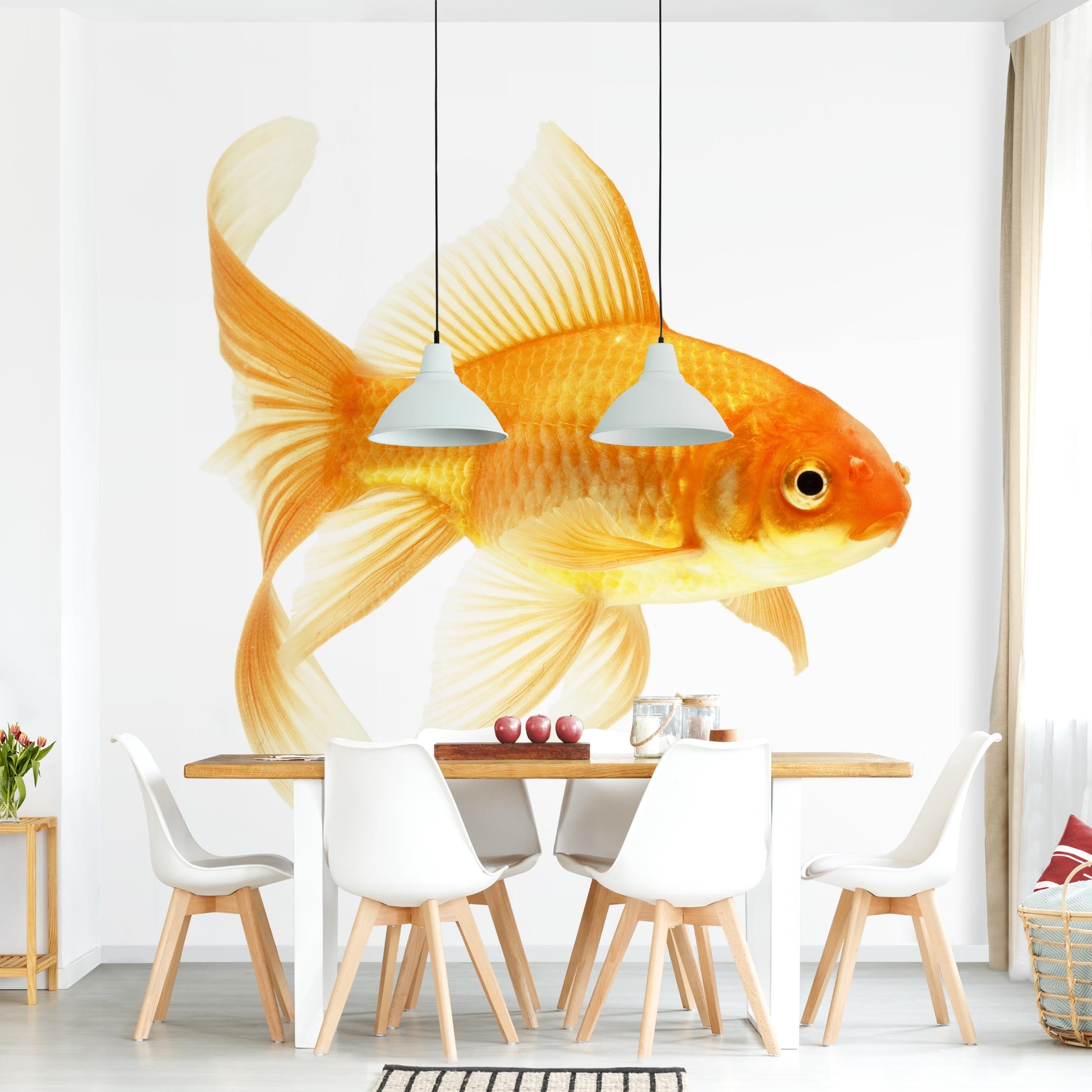Fototapete Frau Goldfisch