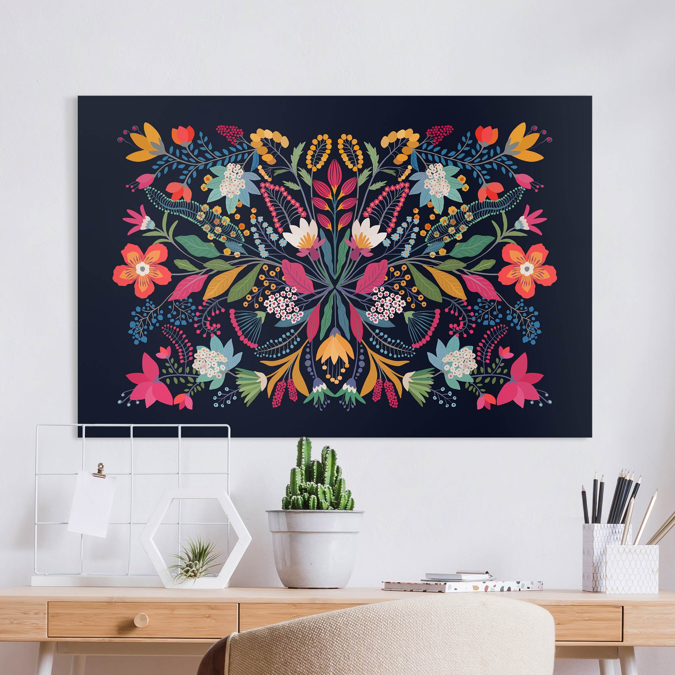 Leinwandbild Fridas Garten Illustration II