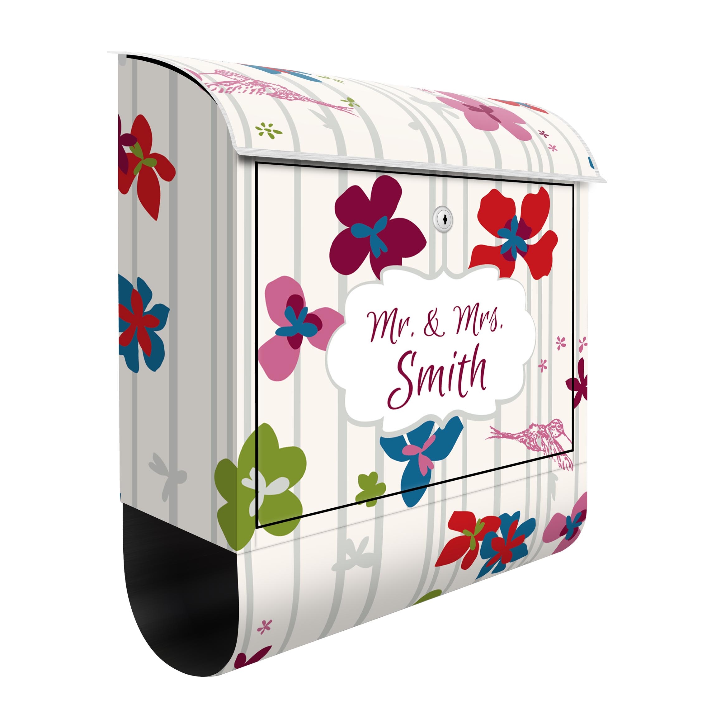 Briefkasten mit eigenem Text Wunschtext No.523 Kreise Floral Pattern 12er Set
