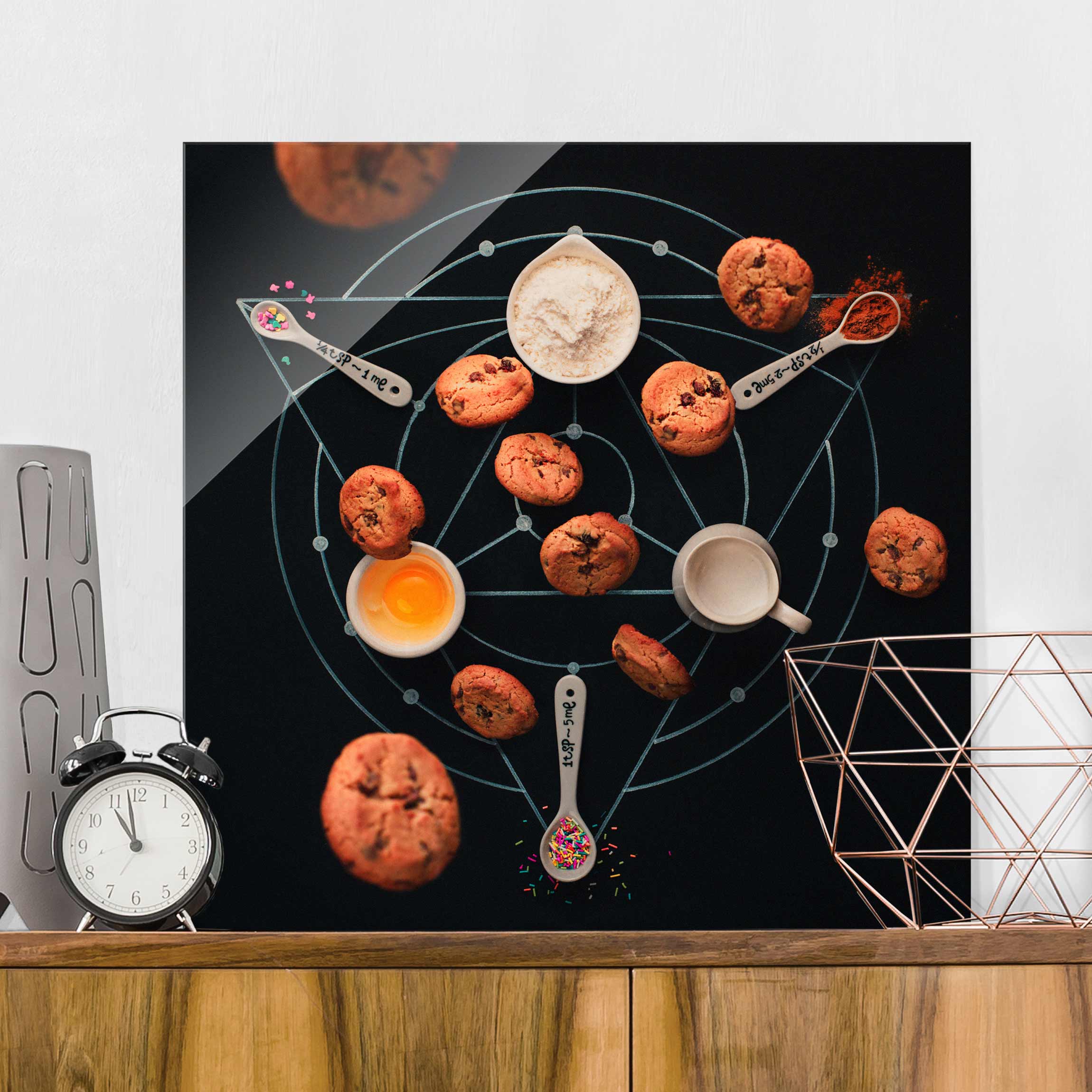 Glasbild Küche Alchemie des Backens