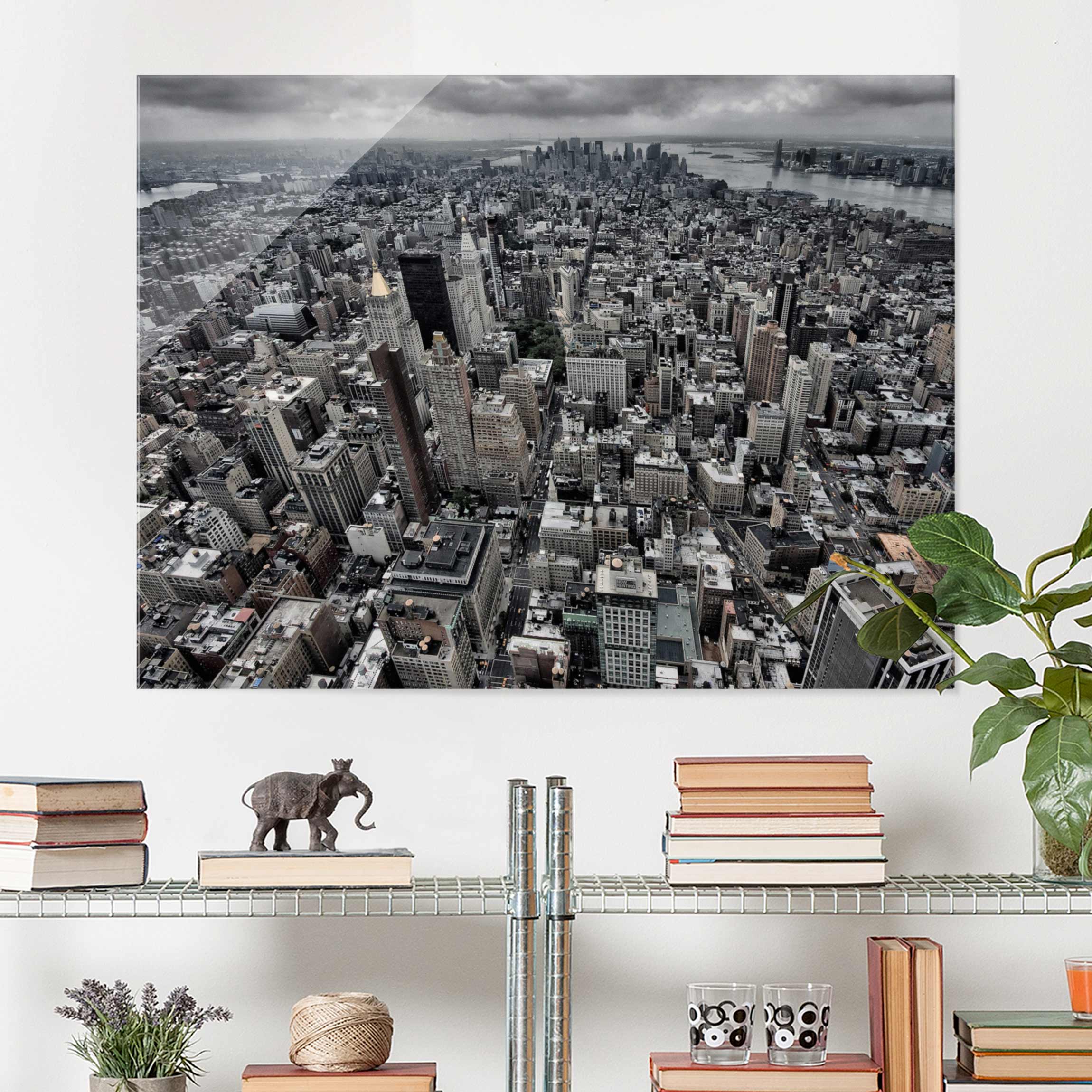 Glasbild - Querformat Blick über Manhattan